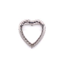 Vintage 1950’s Platinum Diamond Heart Pin and Pendant