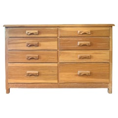 Vintage 1950's Ranch Oak Eight Drawer Chest