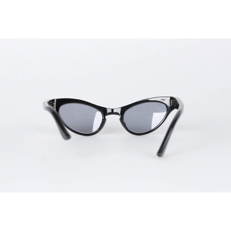 Vintage 1950s Rare Cat Eye Sunglasses 44 22 Crystals Frame France For