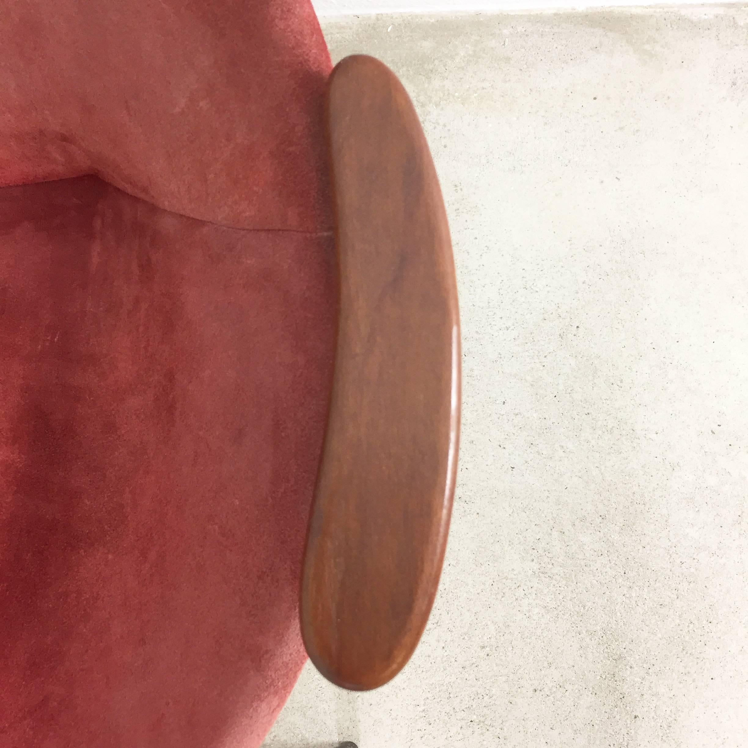 Vintage 1950s Real Red Leather Balloon Easy Chair by Hans Olsen for LEA, Denmark 10