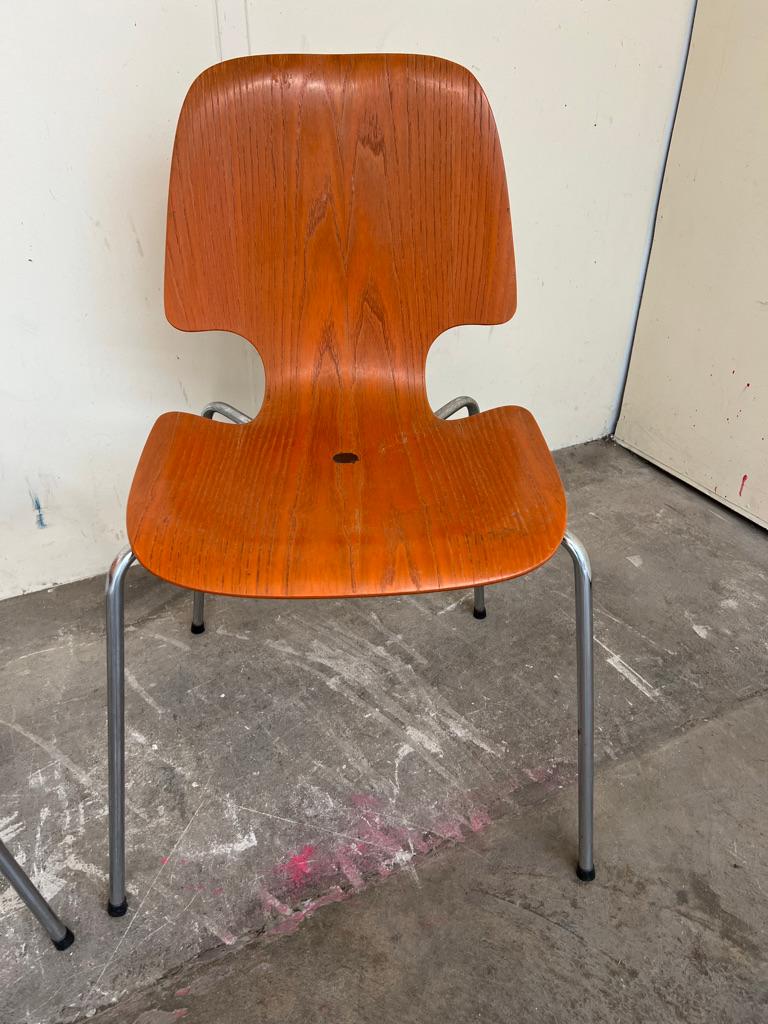 Danese Sedie vintage arancione retrò anni '50 Fritz Hansen in vendita