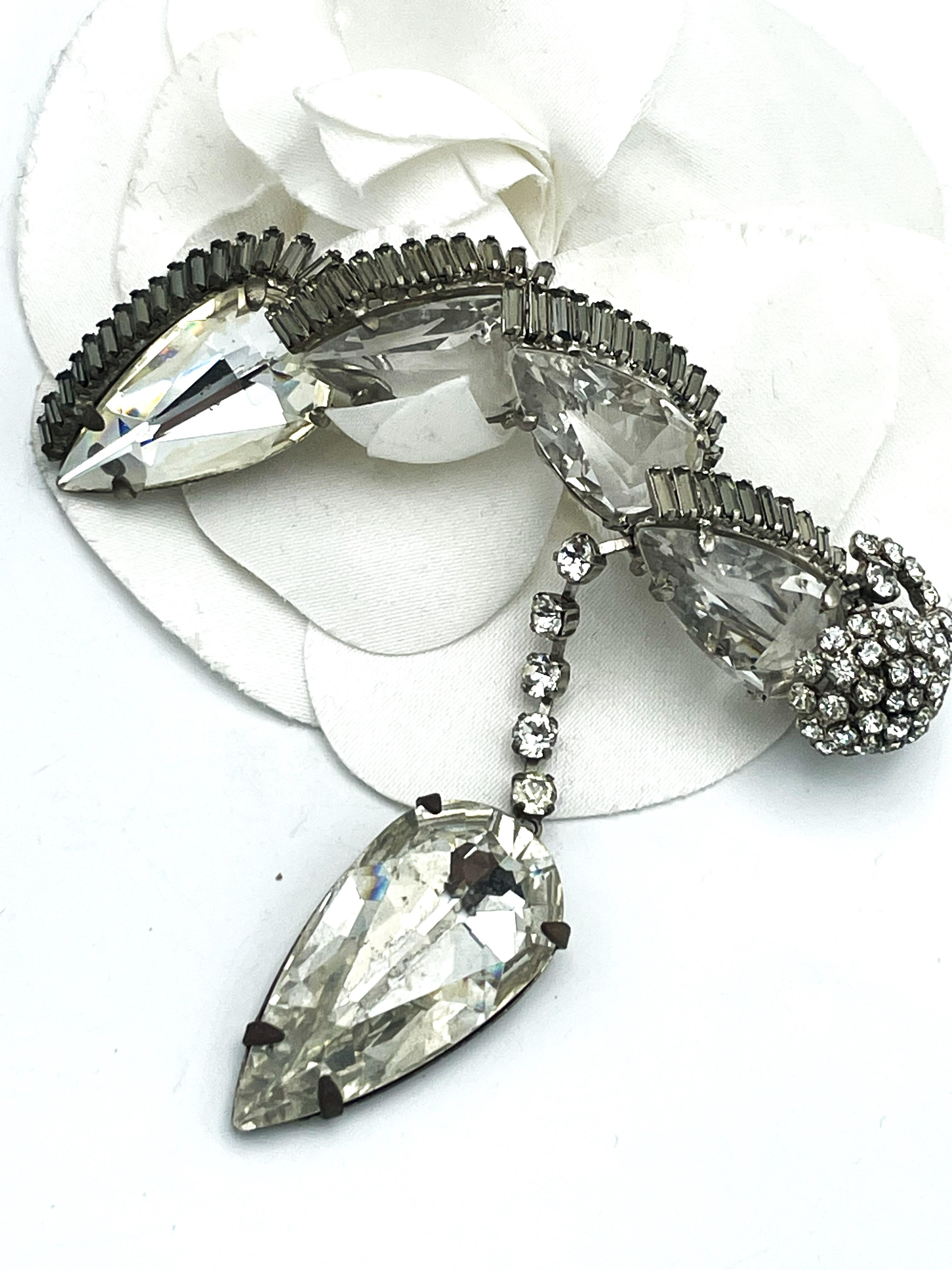 Roger Jeane-Pierre Paris Broche vintage en cristal des années 1950 en vente 2