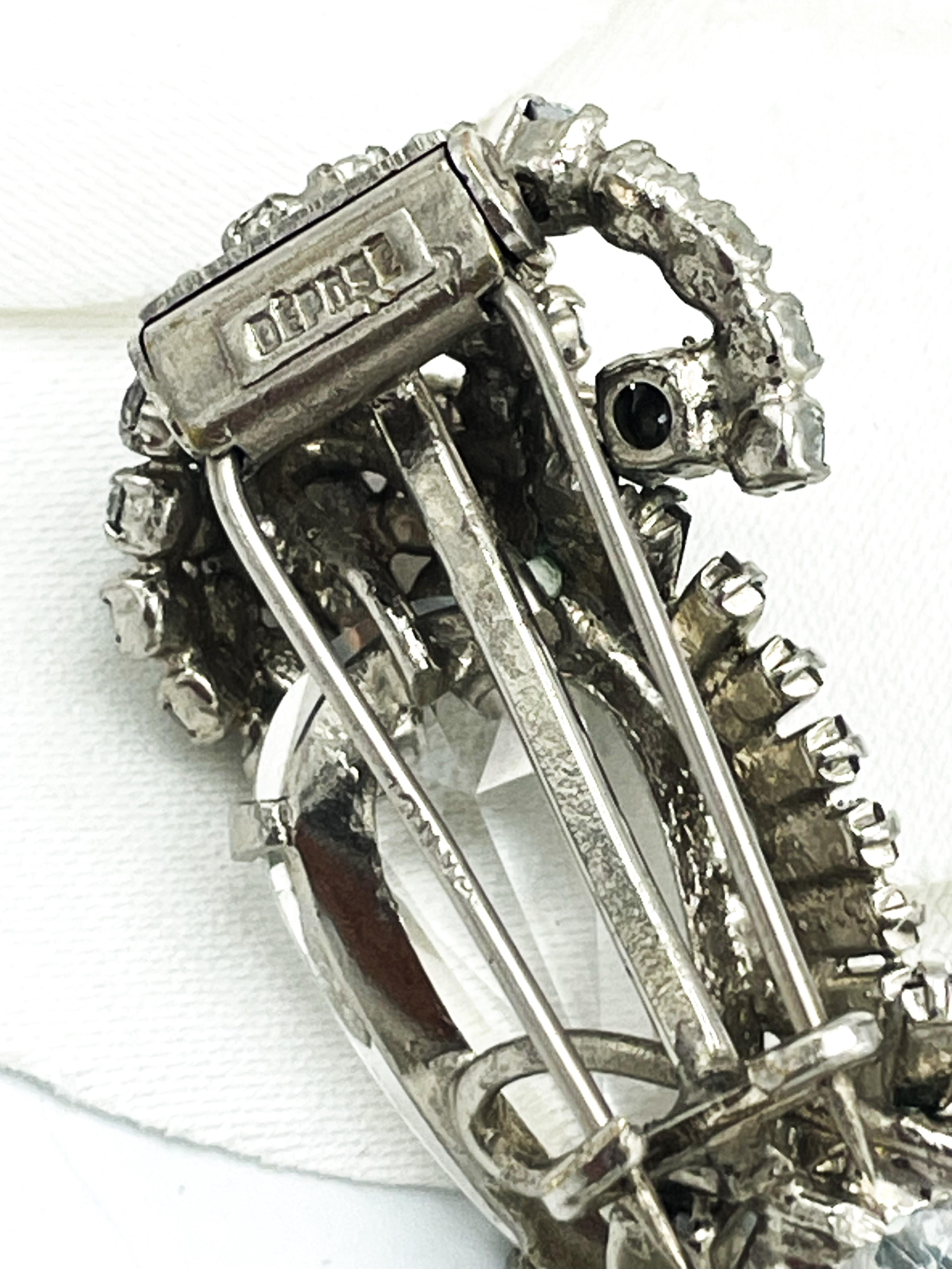 Roger Jeane-Pierre Paris Broche vintage en cristal des années 1950 en vente 3