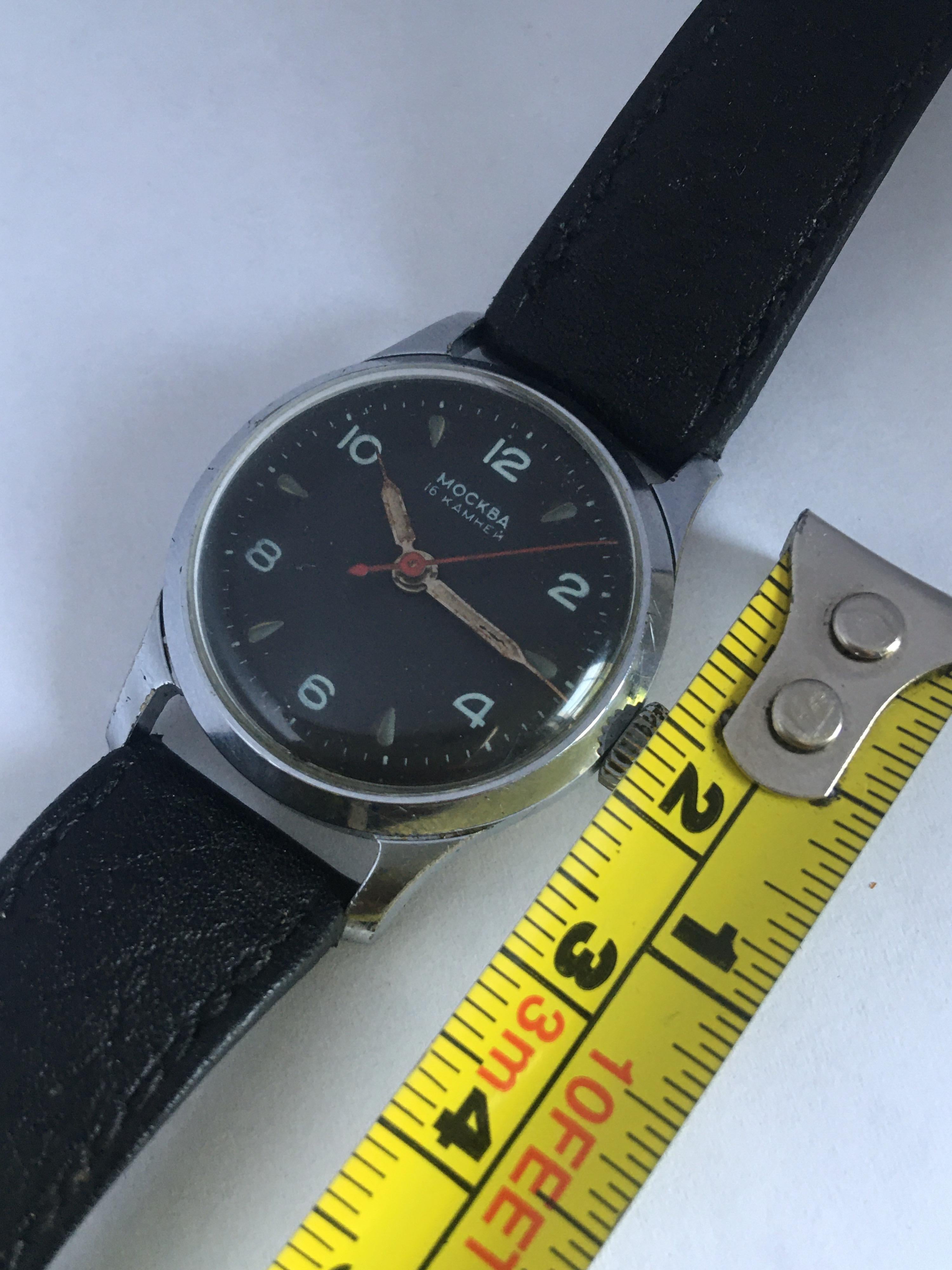 Vintage 1950s Russian Mechanical with Sweep Seconds Watch For Sale 3