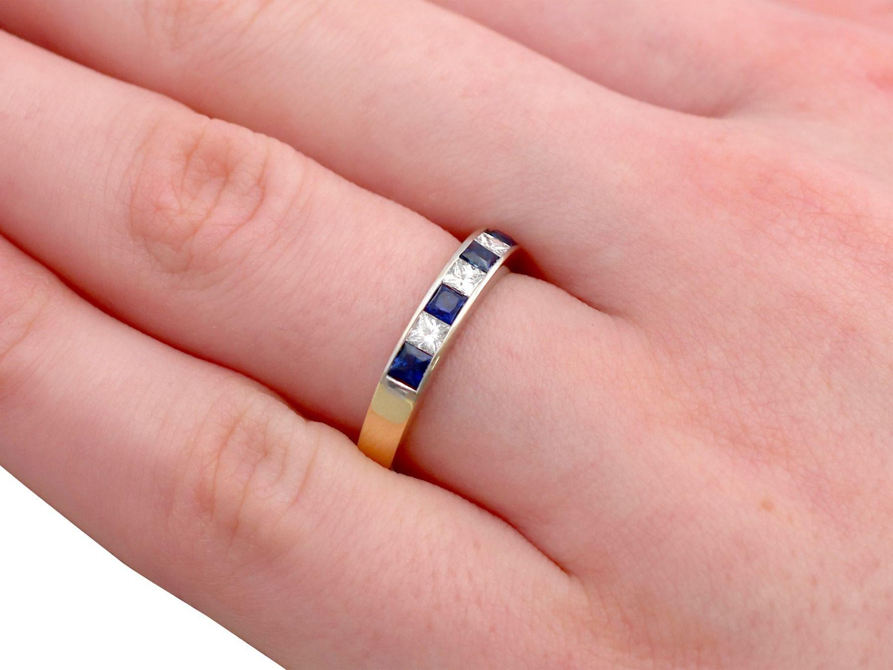 Vintage 1950s Sapphire and Diamond Yellow Gold Cocktail Ring For Sale 2