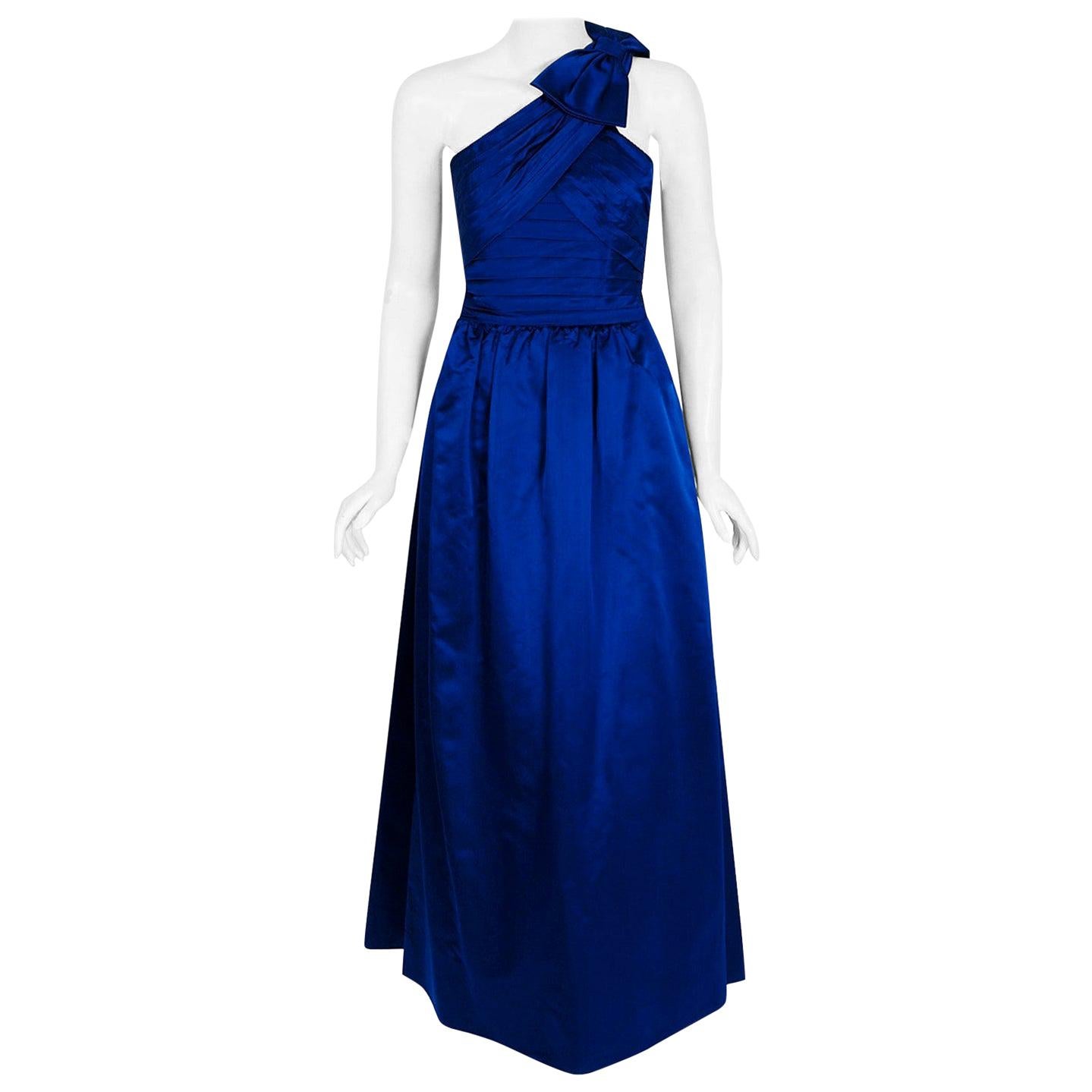 pleated evening gown