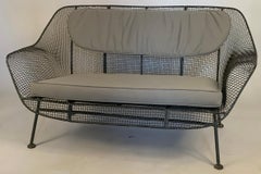 Vintage 1950s 'Sculptura' Wrought Iron Settee by Russell Woodard
