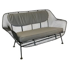 Vintage 1950s 'Sculptura' Wrought Iron Settee by Russell Woodard