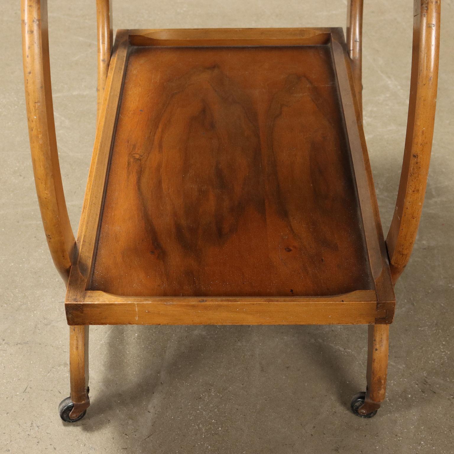 Vintage 1950s Service Trolley Nussbaum Furnier Italien im Angebot 1