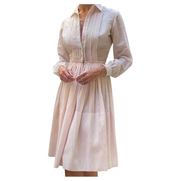 chinese dress ladies 1950s Ivory Long Sleeve Lace Dress Extra-Small/Small