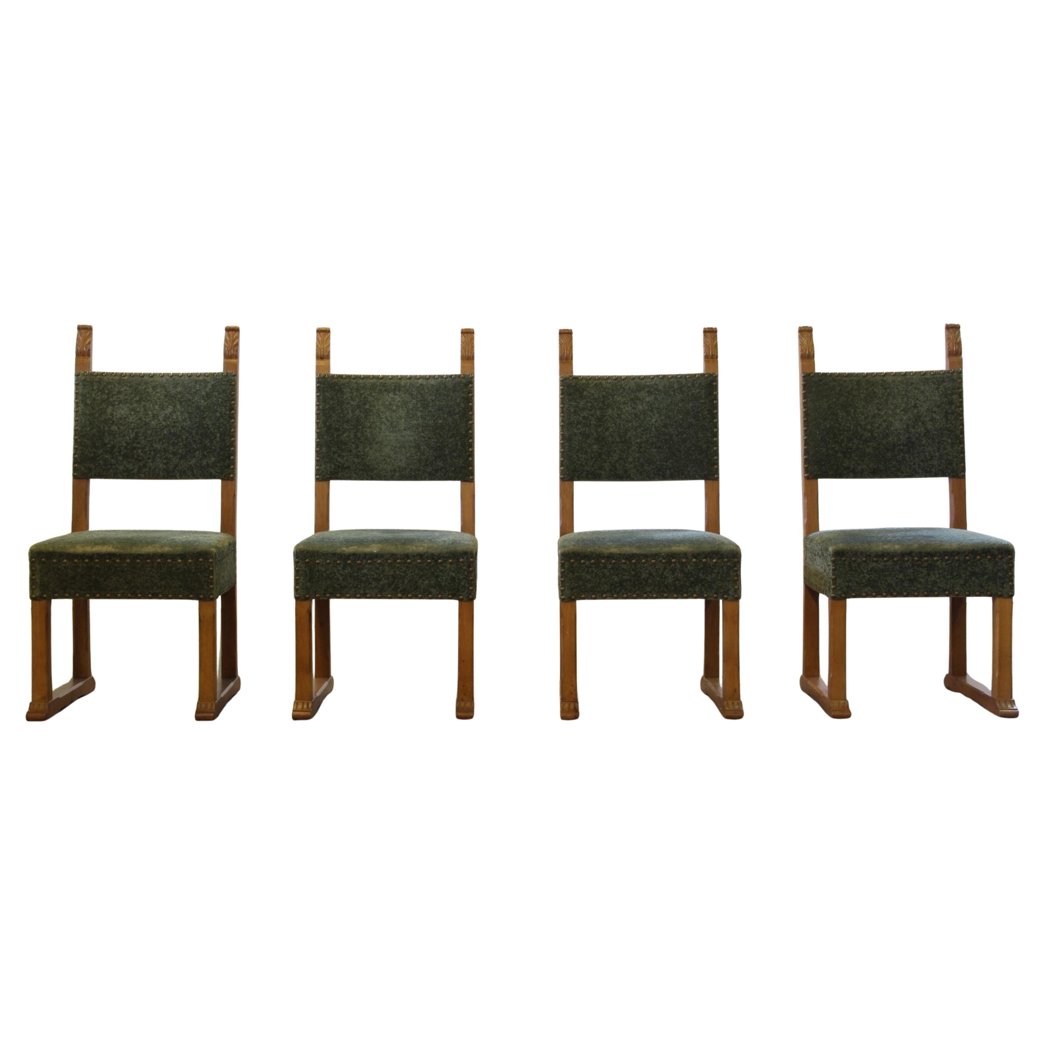 Vintage 1950s Signature, Chaises de salle à manger en Oak massif, Danish Craftmanship en vente