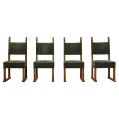 Vintage 1950s Signature, Solid Oak Dining Throne Chairs, Danish Craftmanship