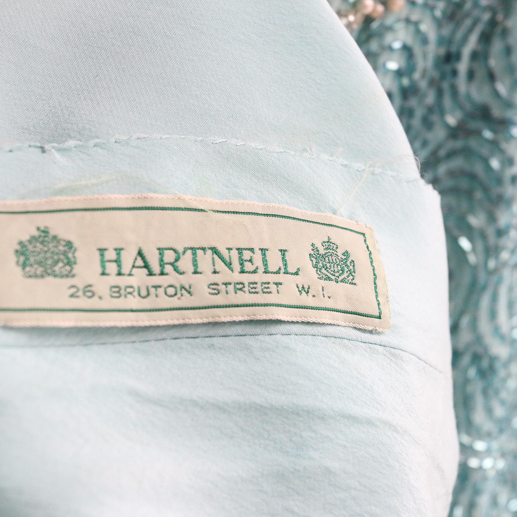 Vintage 1950's Silk Beaded Norman Hartnell Dress UK 12 US 8 1