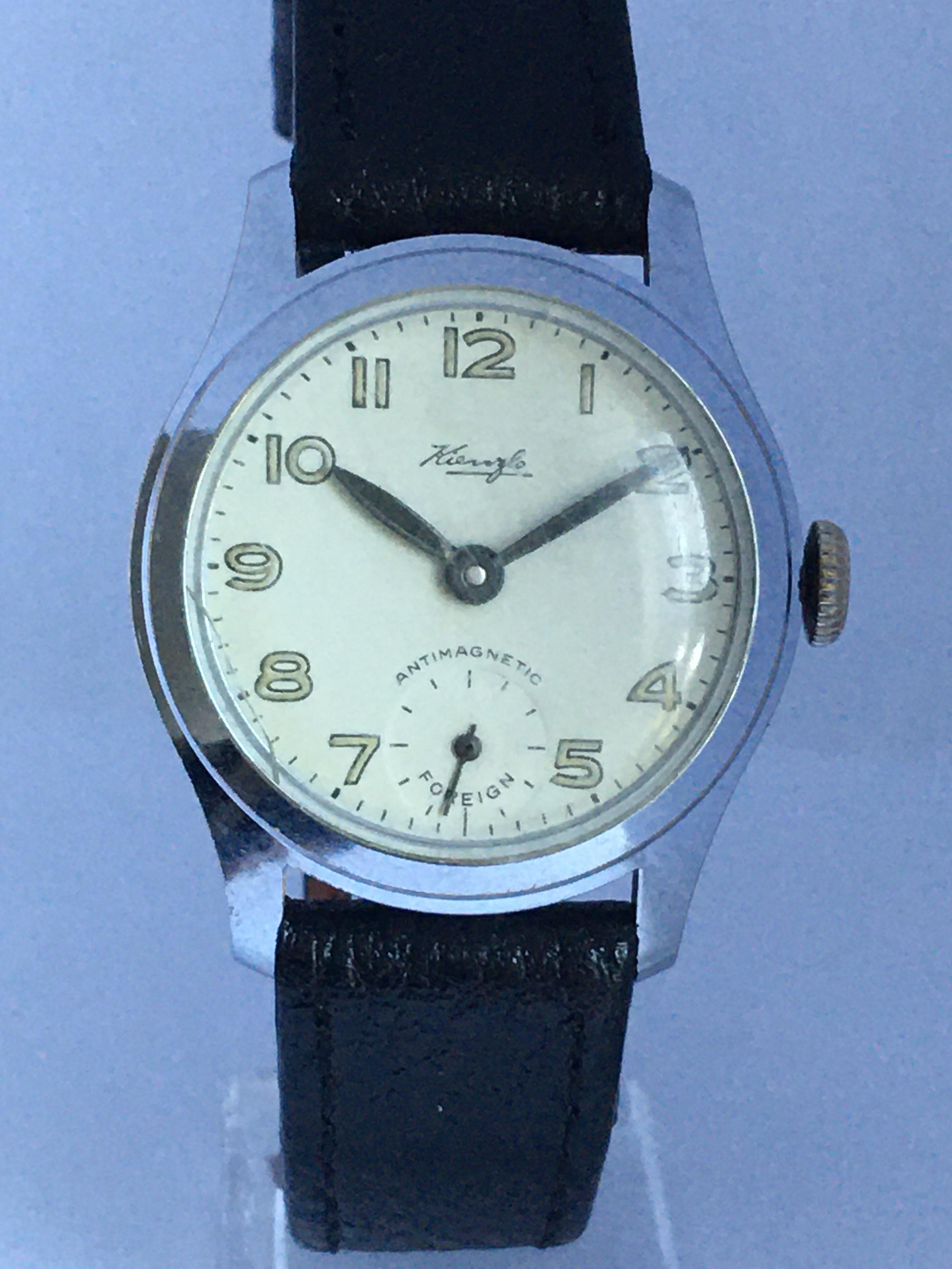 Vintage 1950s Silver Plated Mechanical Watch For Sale 9