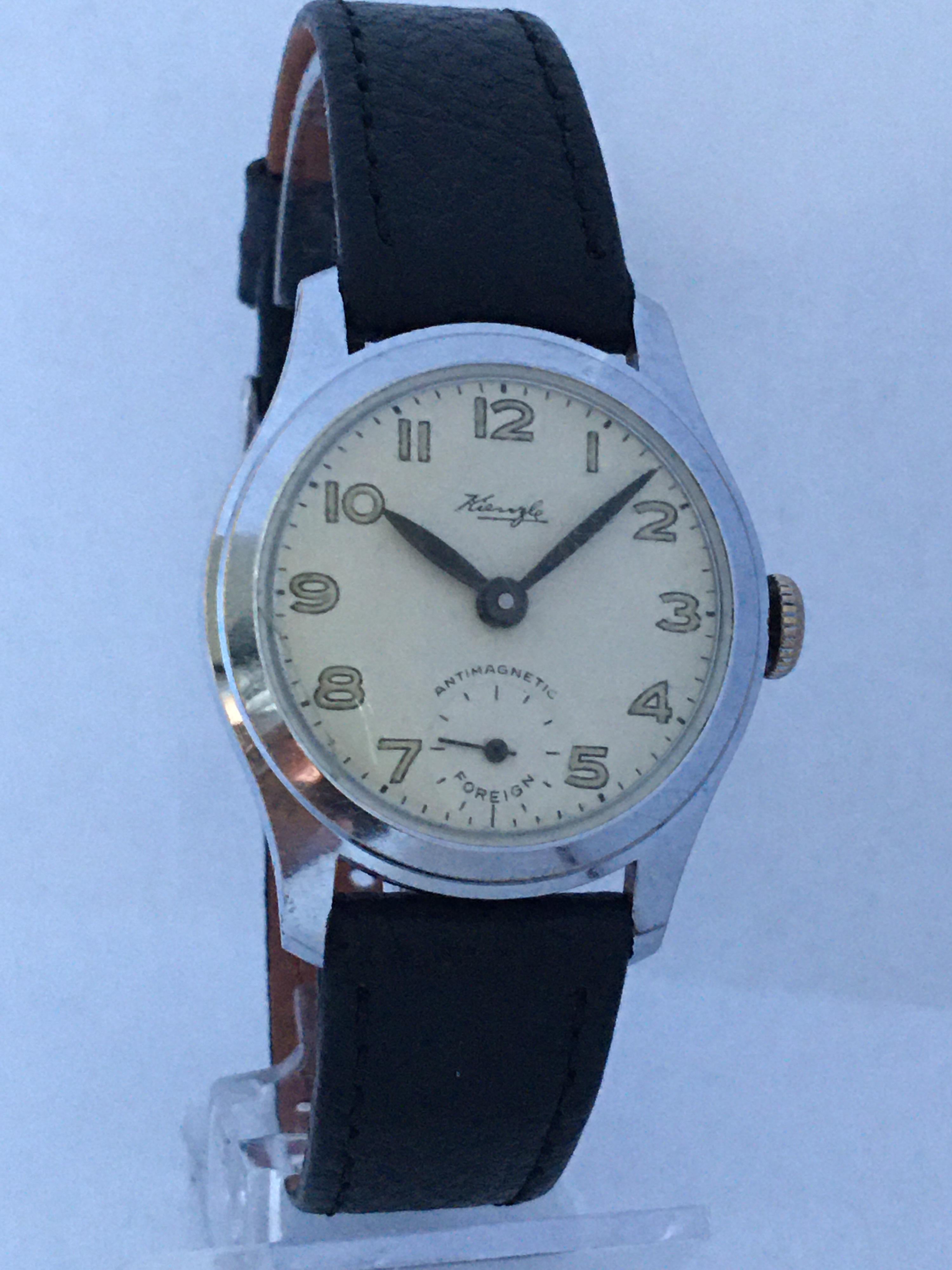 Vintage 1950s Silver Plated Mechanical Watch For Sale 4