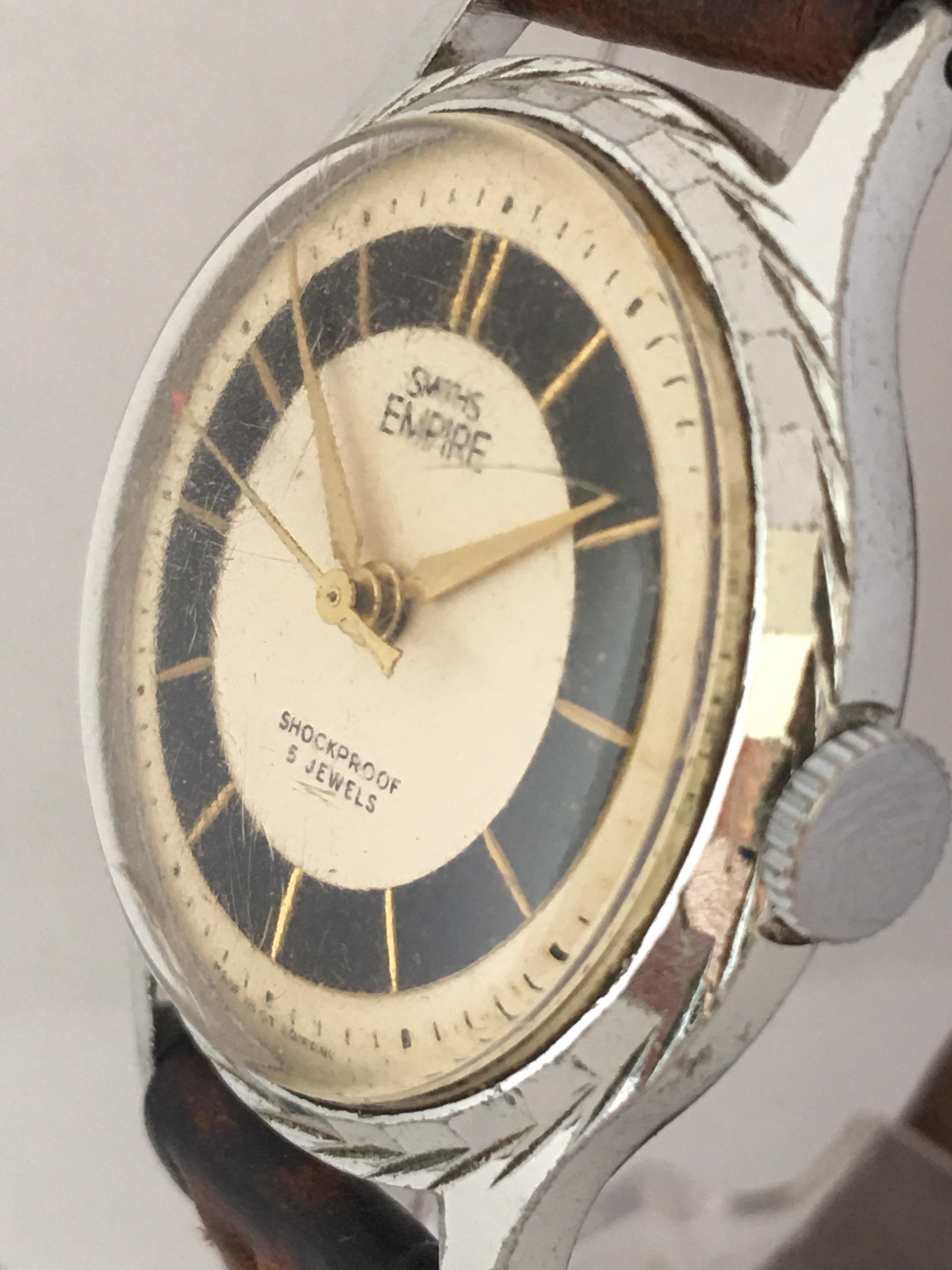 Vintage 1950s Silver Plated Smiths Empire Mechanical Watch In Good Condition In Carlisle, GB