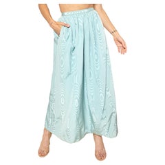 Vintage 1950's Sloat New York Maxi falda circular de seda azul cielo