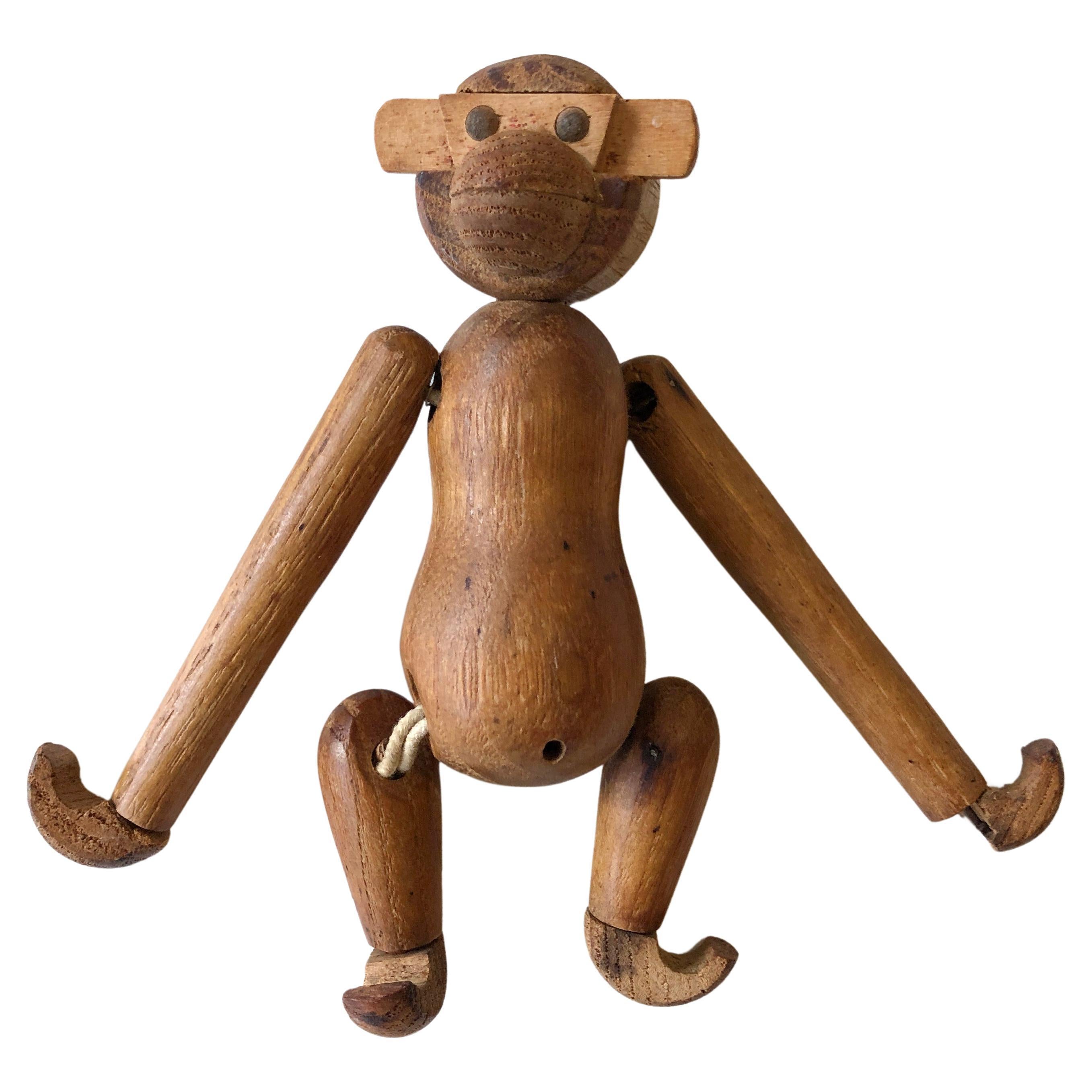 Vintage 1950's small wooden monkey - Kay Bojesen style For Sale