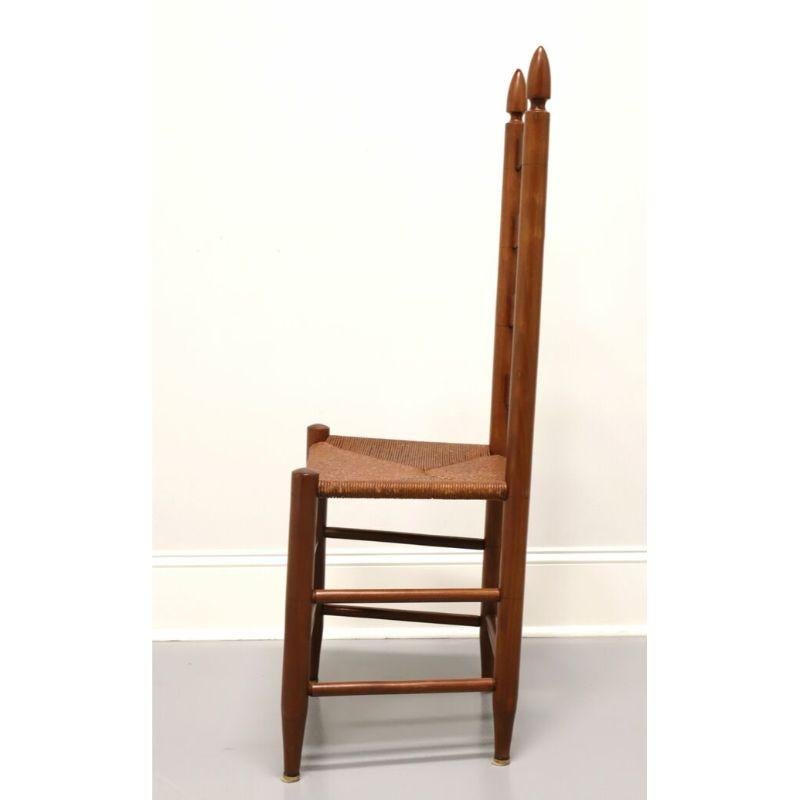 20th Century Vintage 1950s Solid Cherry Ladder Back Dining Chairs with Rush Seats - Set of 6