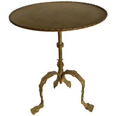 Retro 1950s Spanish Gold Metal Side Table