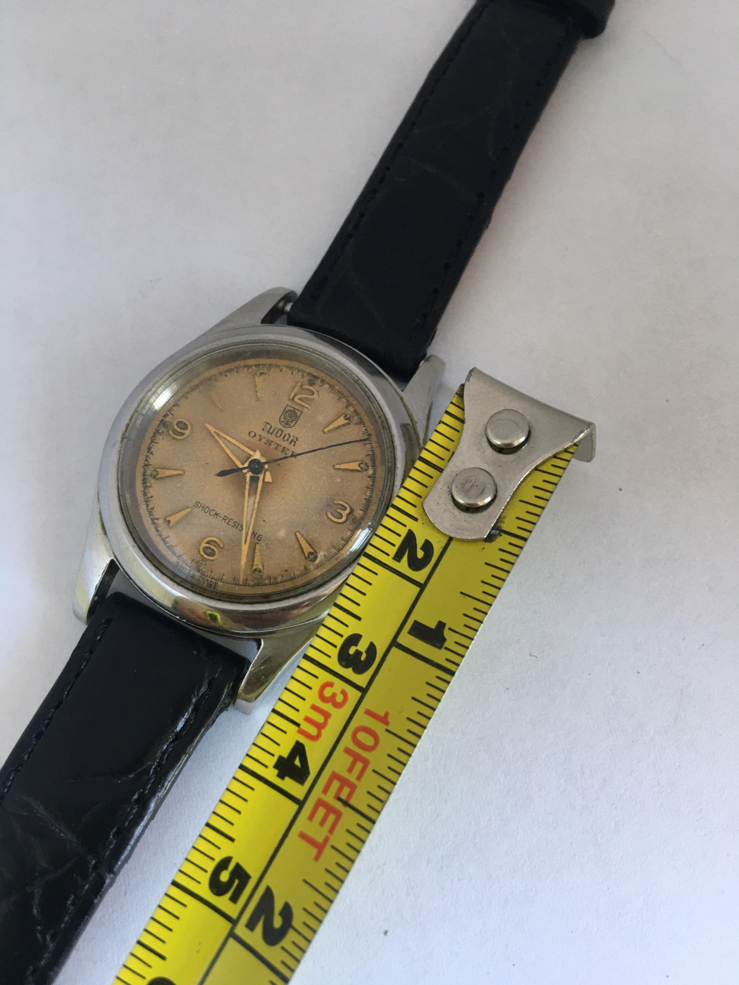 Vintage 1950s Stainless Steel Tudor Oyster Mechanical Watch For Sale 6