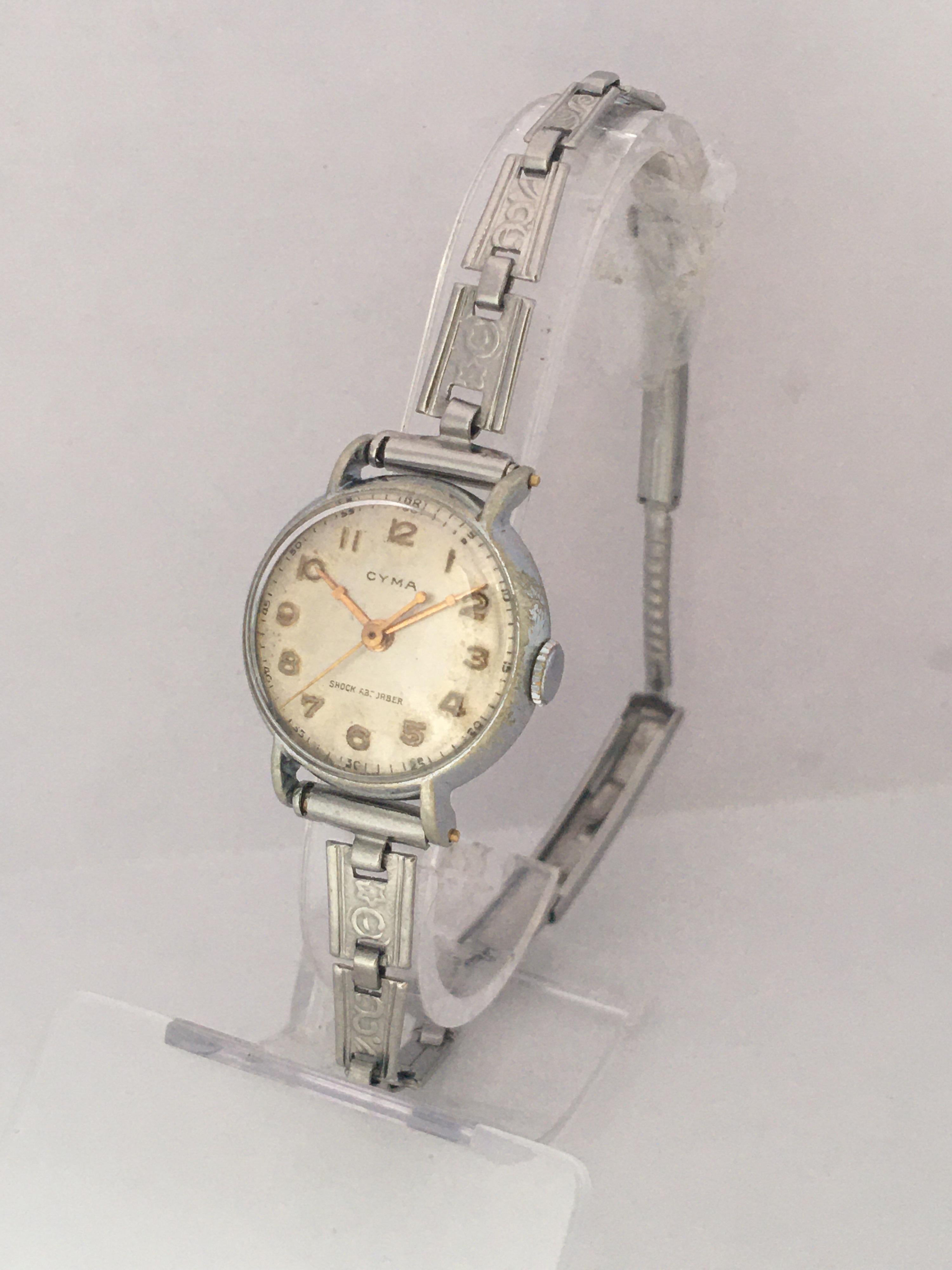 This beautiful pre-owned vintage hand winding ladies watch is in good working condition and it is ticking nicely. It is recently been serviced and keeps a good time. Visible signs of ageing and wear with tiny and light scratches on the glass and