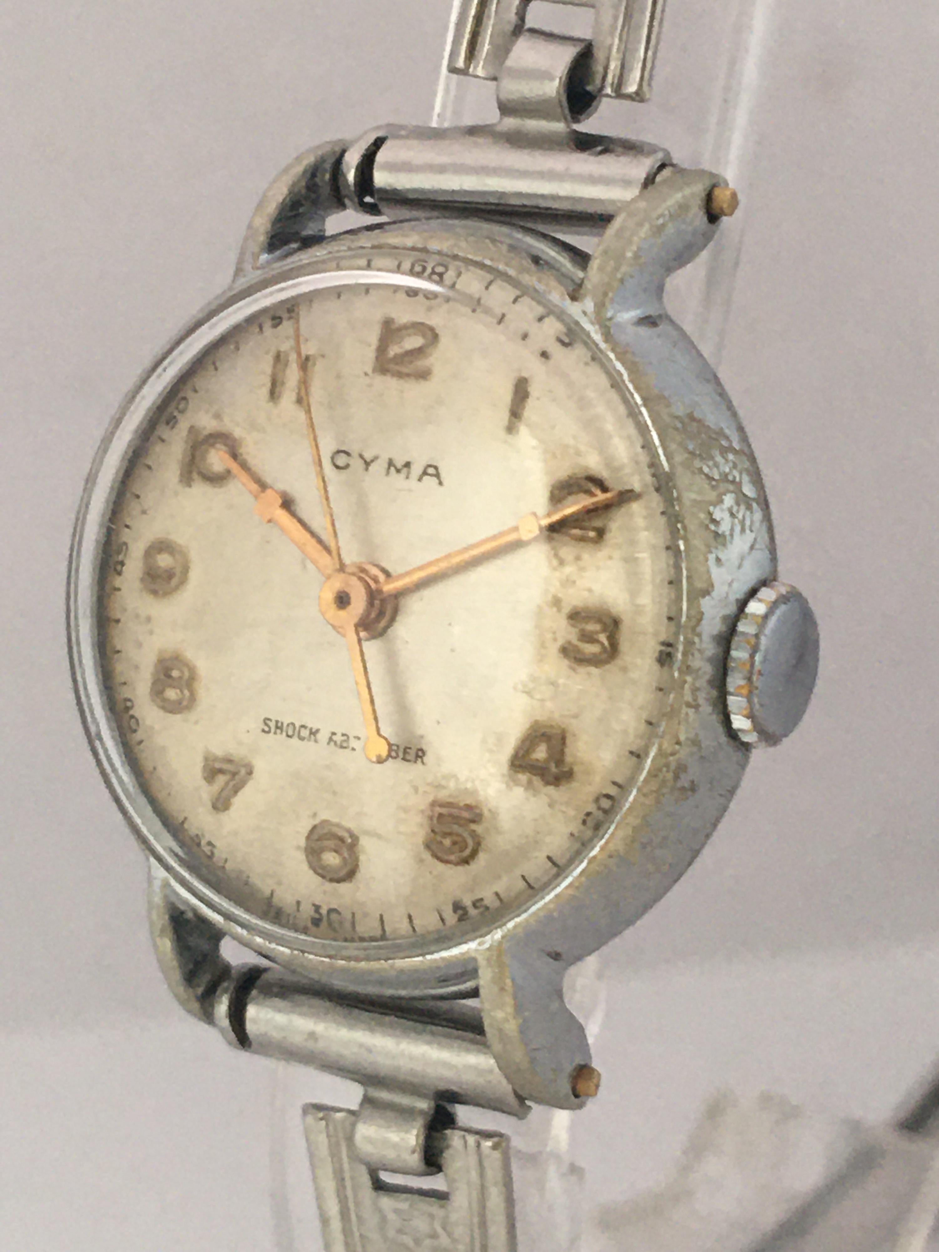 Edelstahl CYMA Damen- Mechanische Uhr, 1950er Jahre im Angebot 1