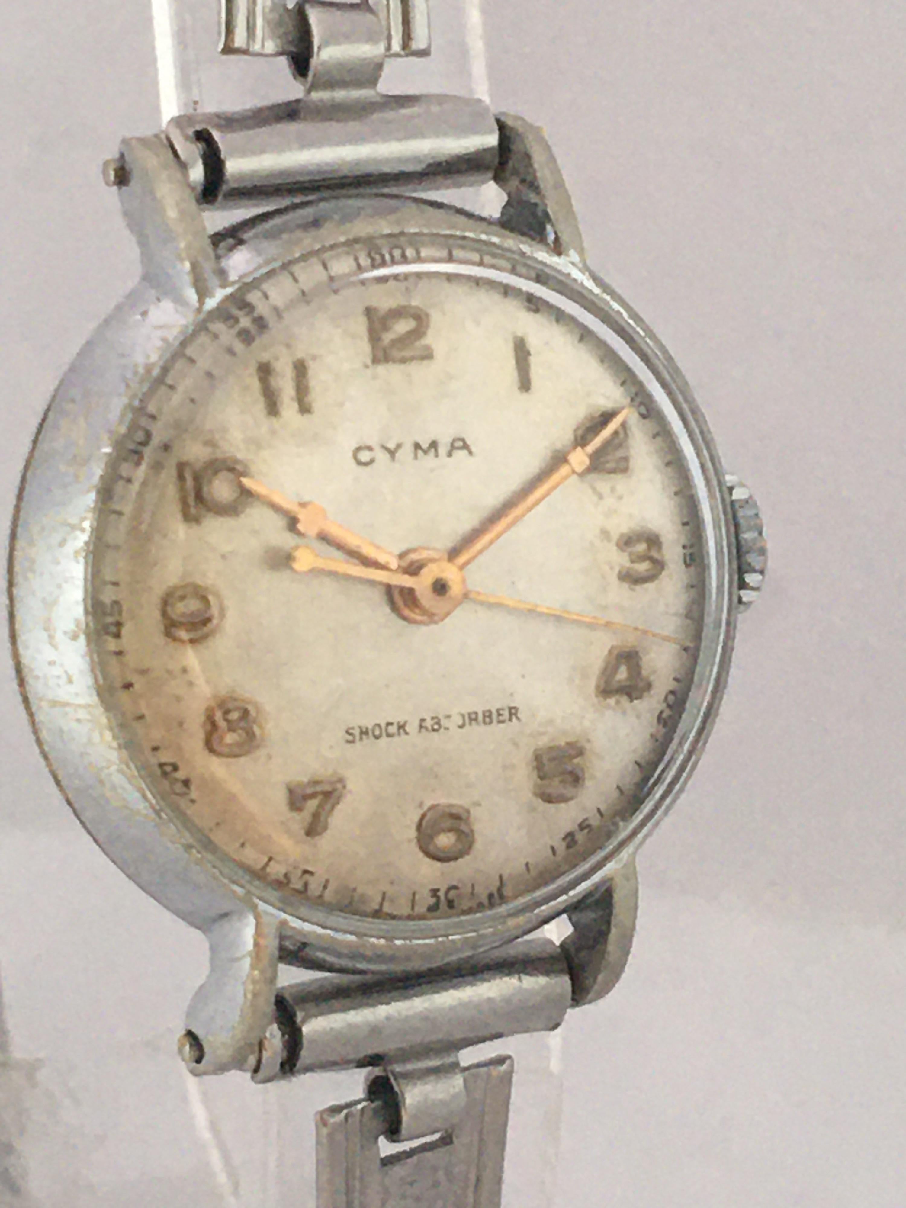 Edelstahl CYMA Damen- Mechanische Uhr, 1950er Jahre im Angebot 2