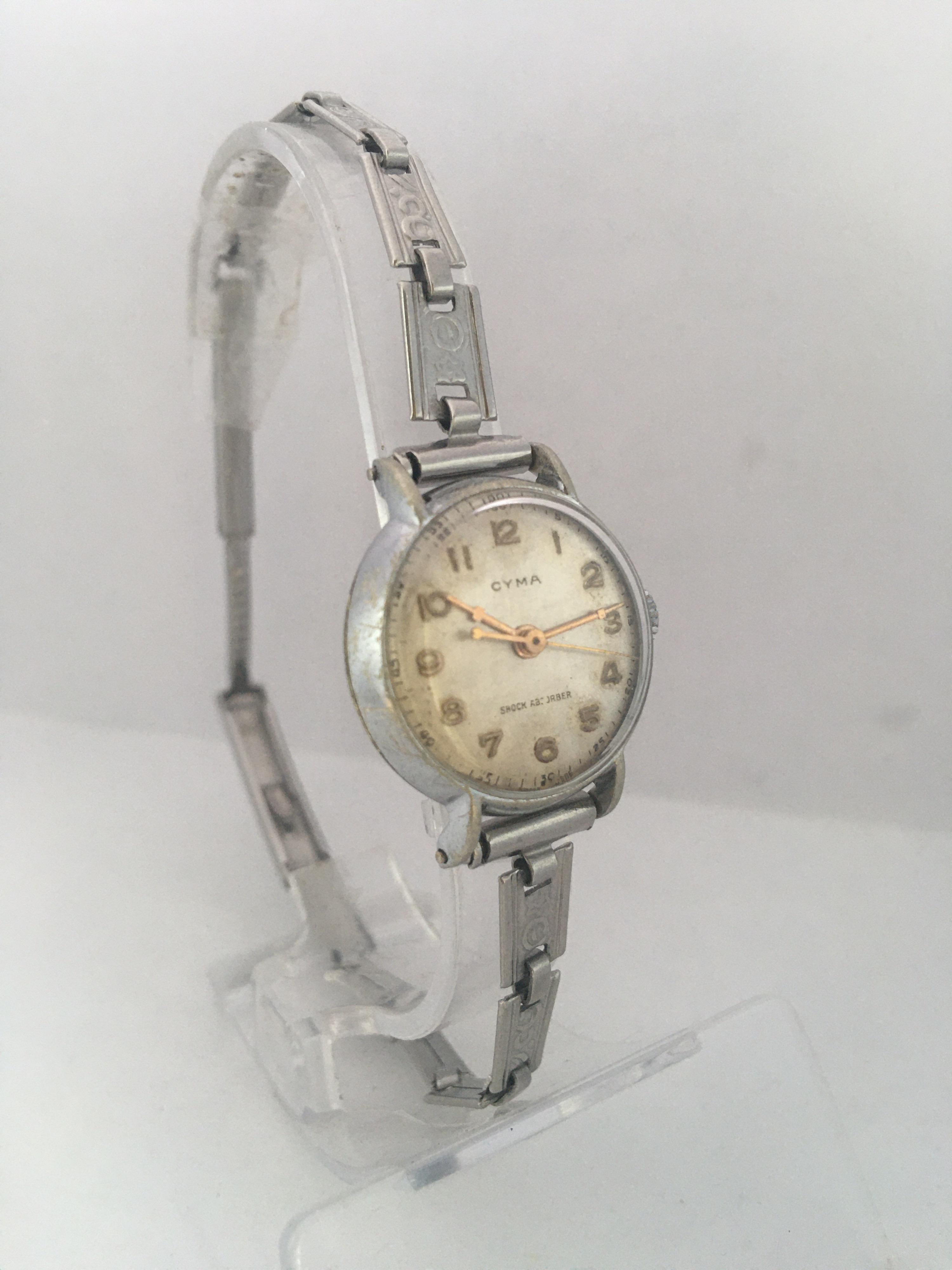 Vintage 1950s Stainless Steel CYMA Ladies Mechanical Watch For Sale 1