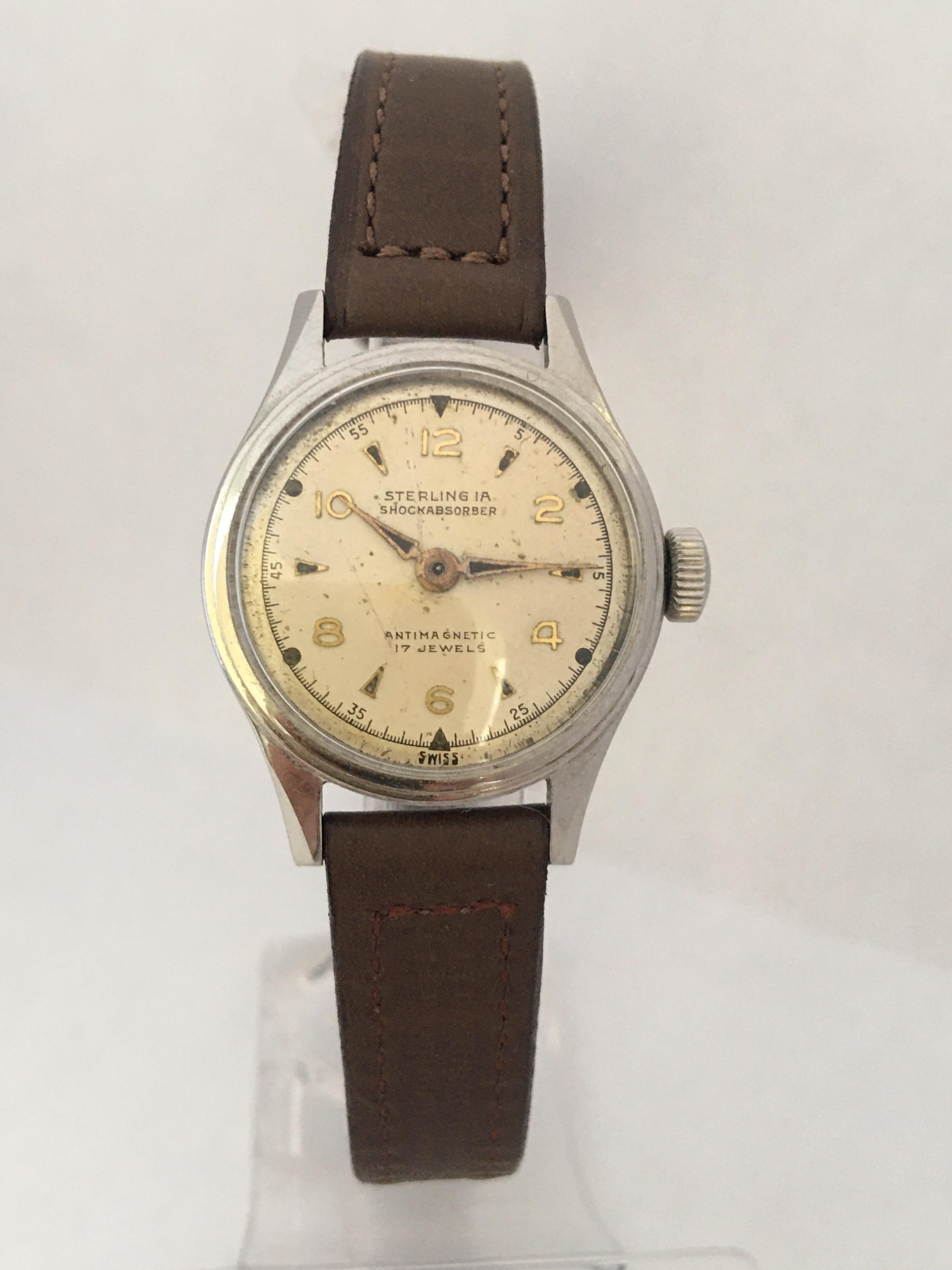 Vintage 1950s Stainless Steel Ladies Swiss Mechanical Watch 4