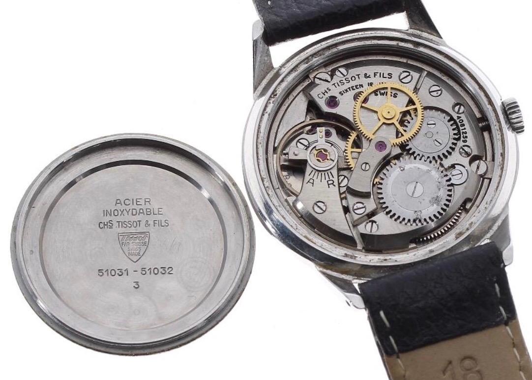 Vintage 1950s Stainless Steel Tissot Seastar Mechanical Wristwatch 6