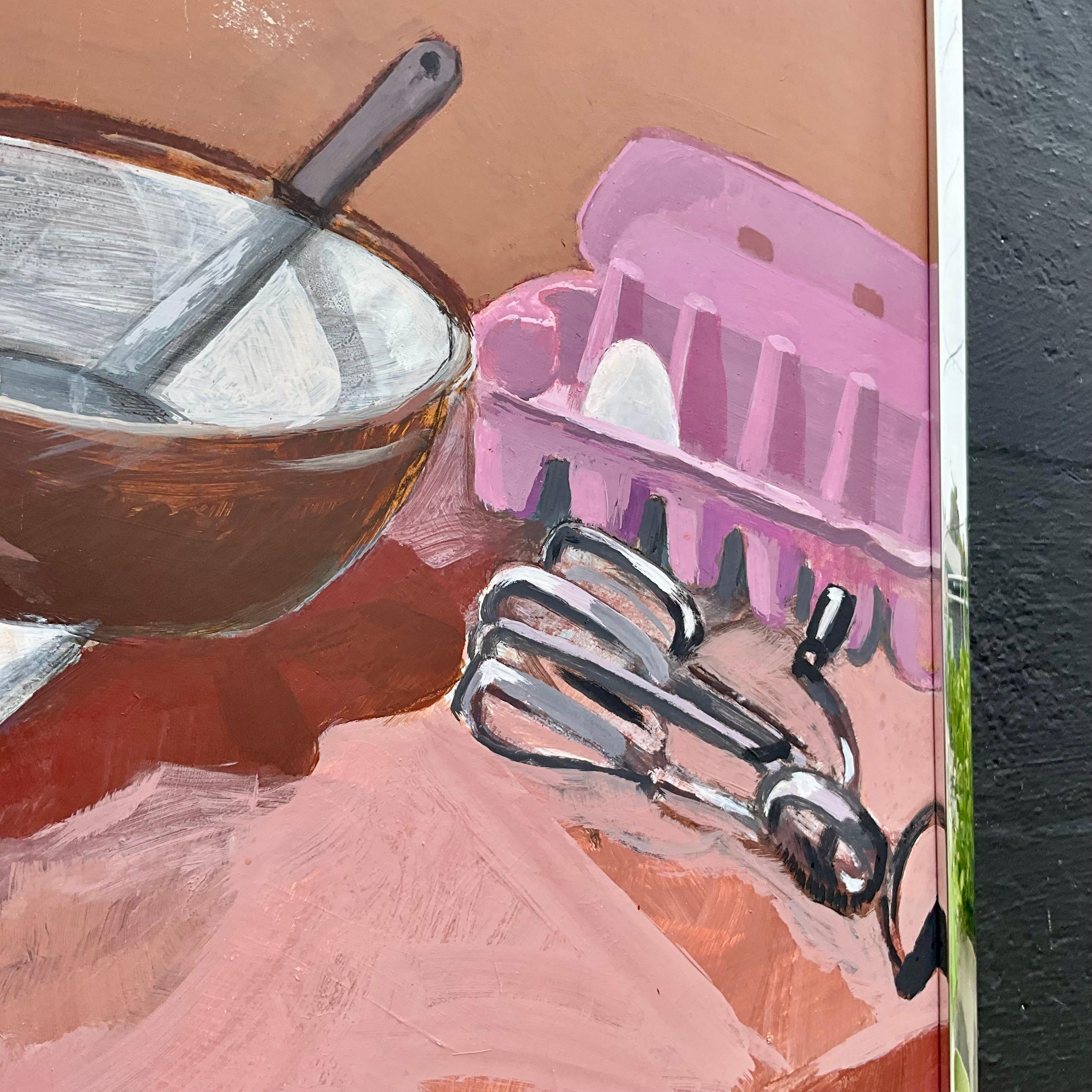 Vintage 1950s Still Life Painting by E.M. Kaufman -  Kitchen Scene (amerikanisch)