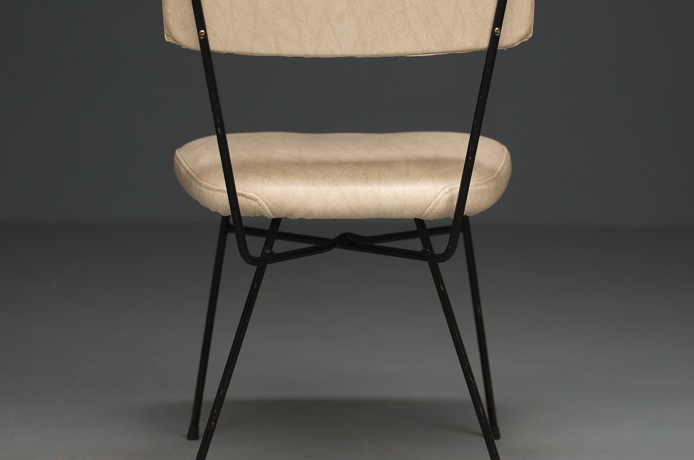 italien Vintage 1950s Studio BBPR Design Chairs for Arflex with Iron Frame en vente