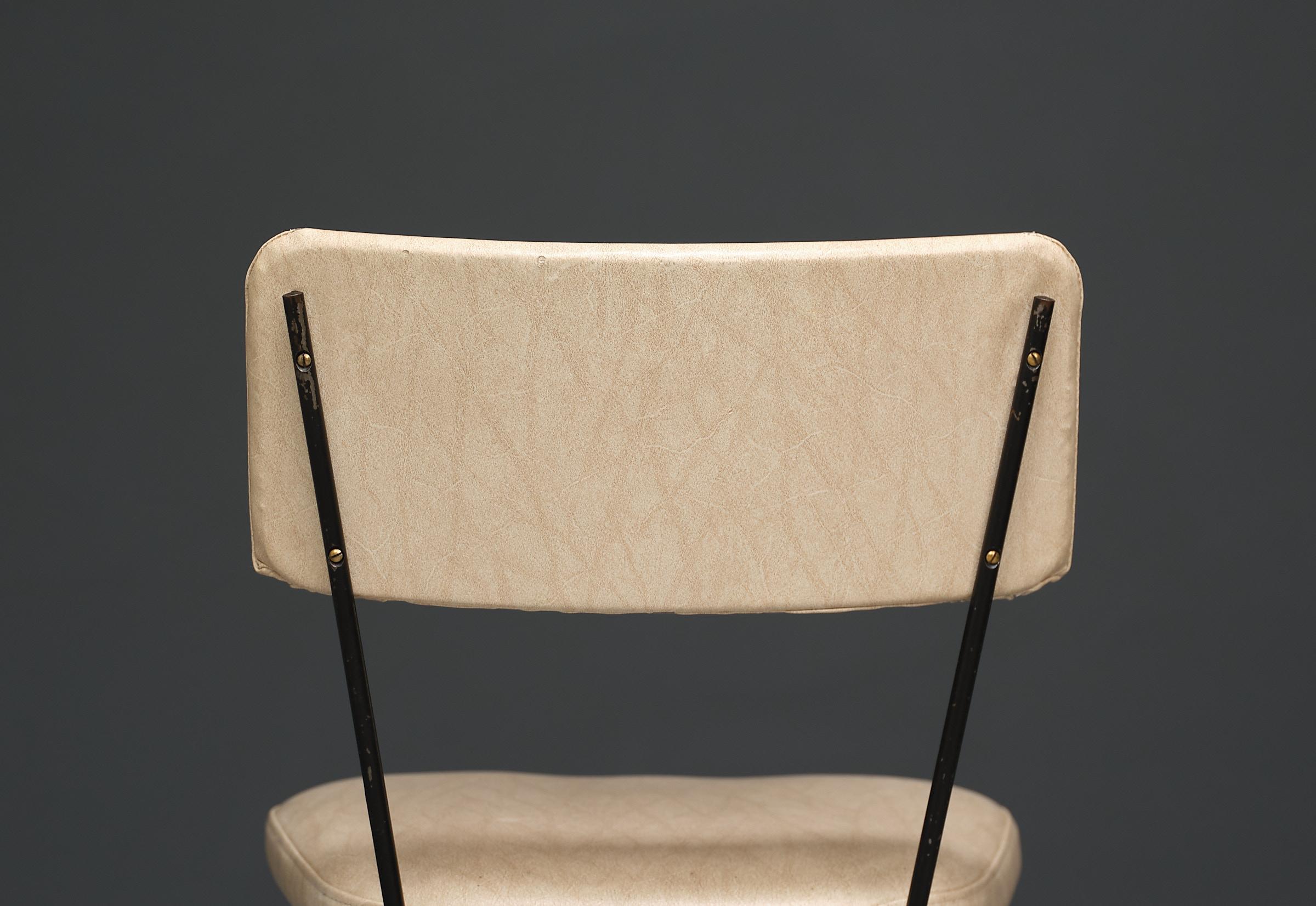 Vintage 1950s Studio BBPR Design Chairs for Arflex with Iron Frame Bon état - En vente à Rome, IT