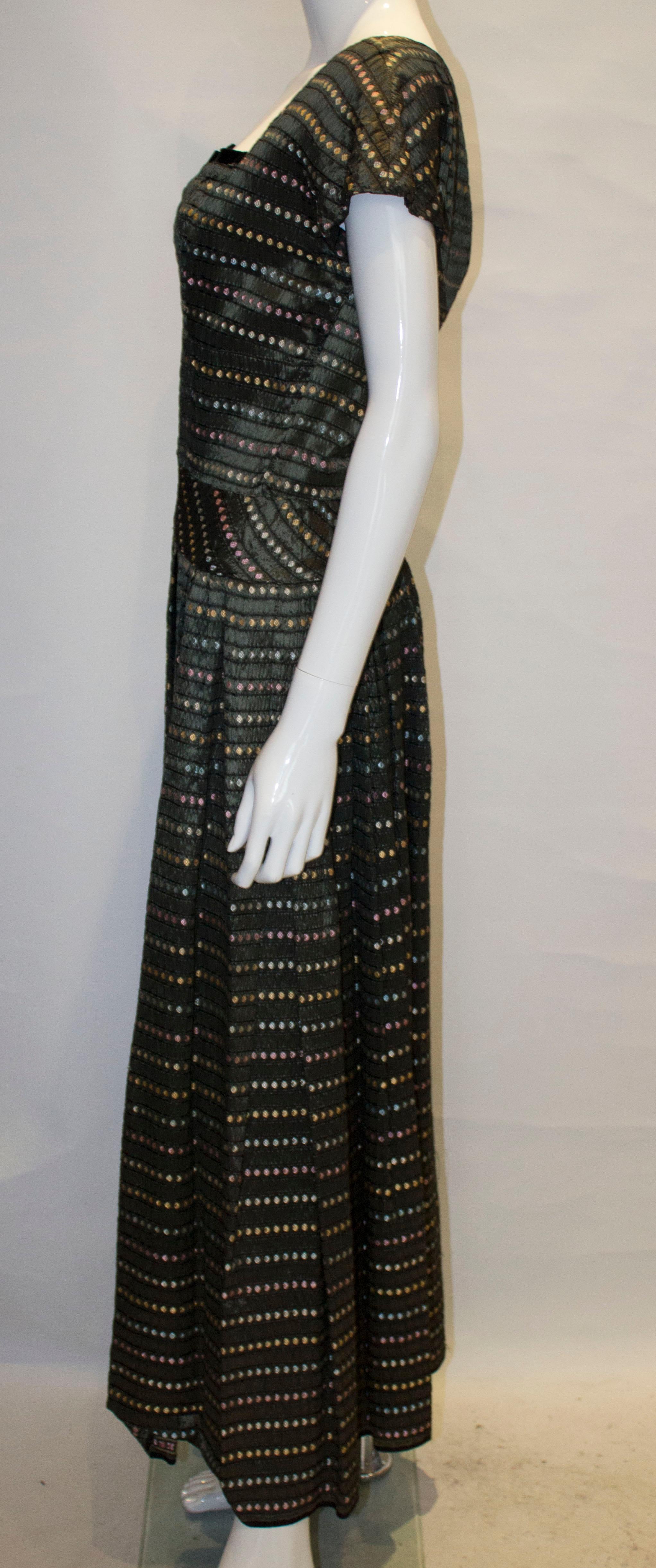 Black Vintage 1950s  Susan Small Gown  For Sale