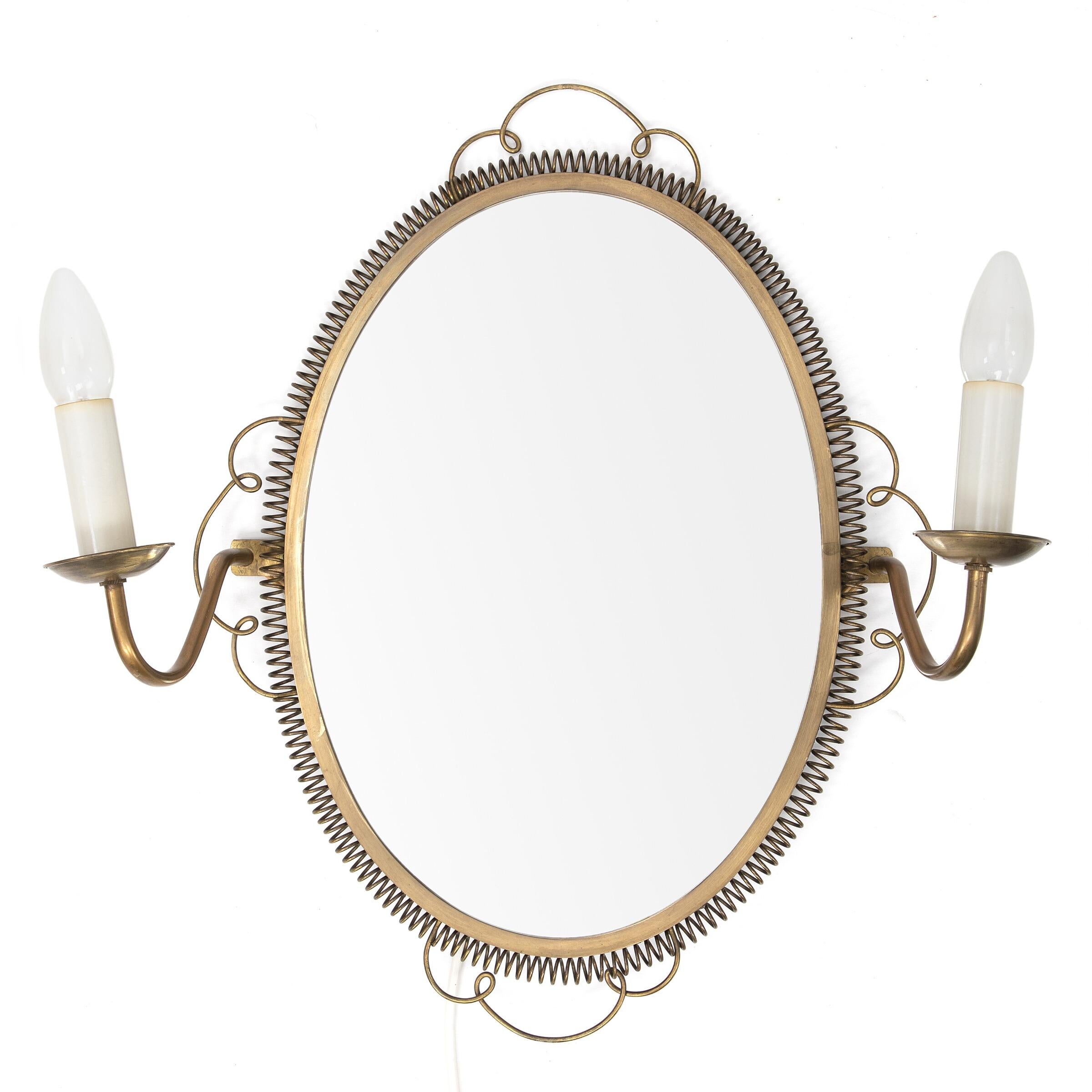 mirror with sconces attached