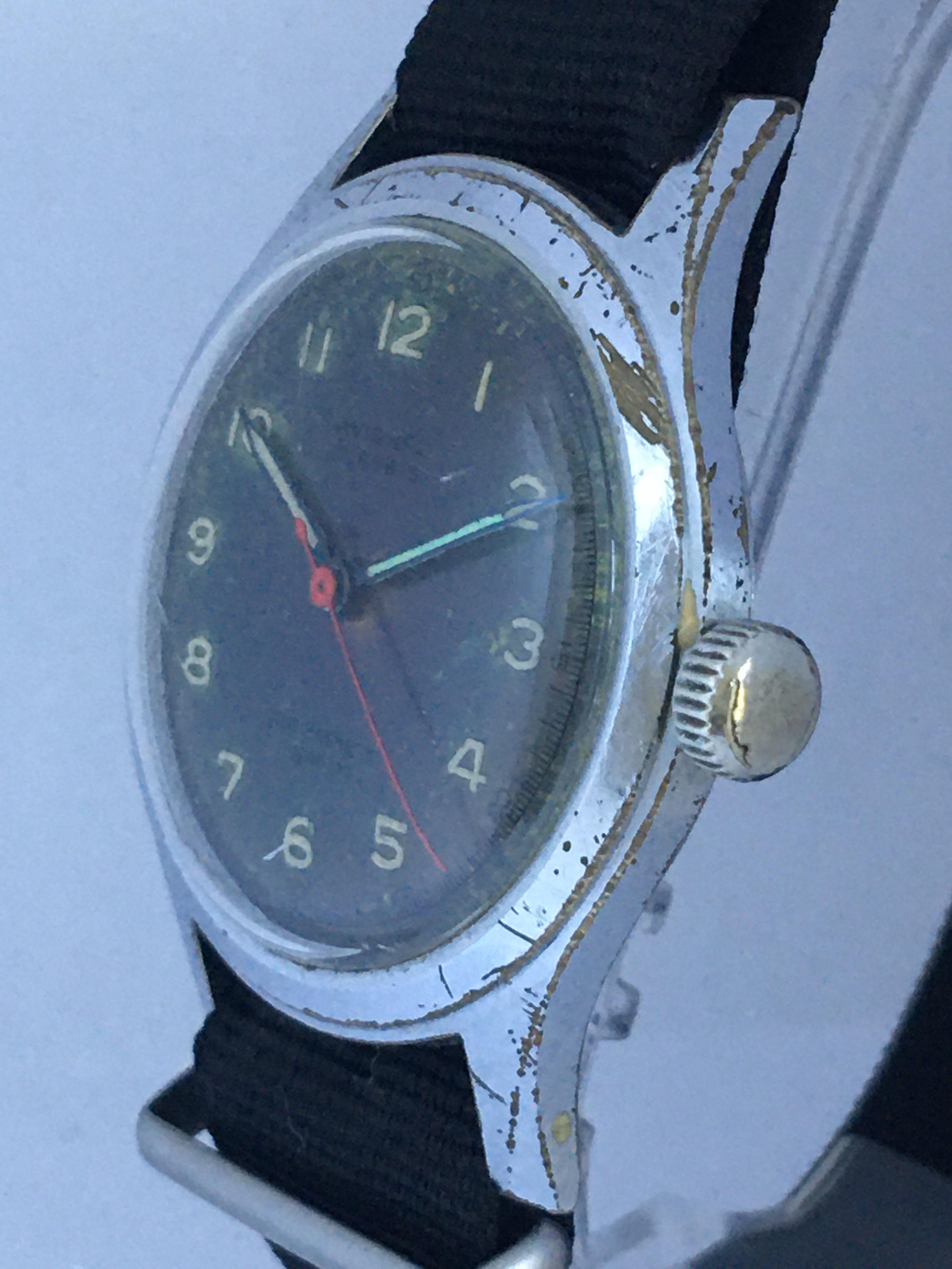 This beautiful 34mm diameter vintage pre-owned hand winding watch is in good working condition and and it is running well( it keeps a good time). Visible signs of ageing and wear with light scratches on the glass and on the silver plated case as