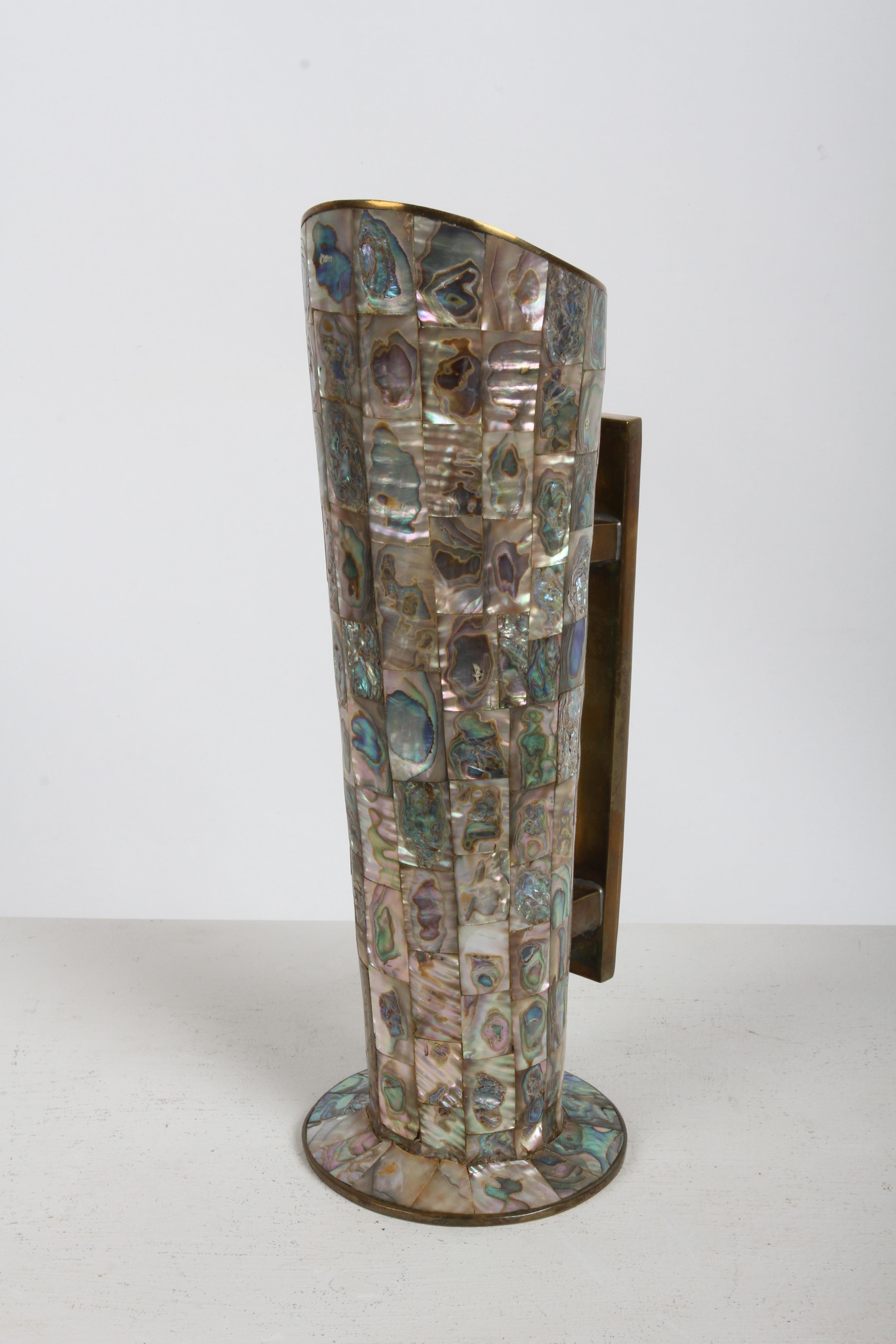 Vintage 1950s Taxco Mexico Los Castillo Abalone Shell & Brass Bar Service Set im Angebot 3