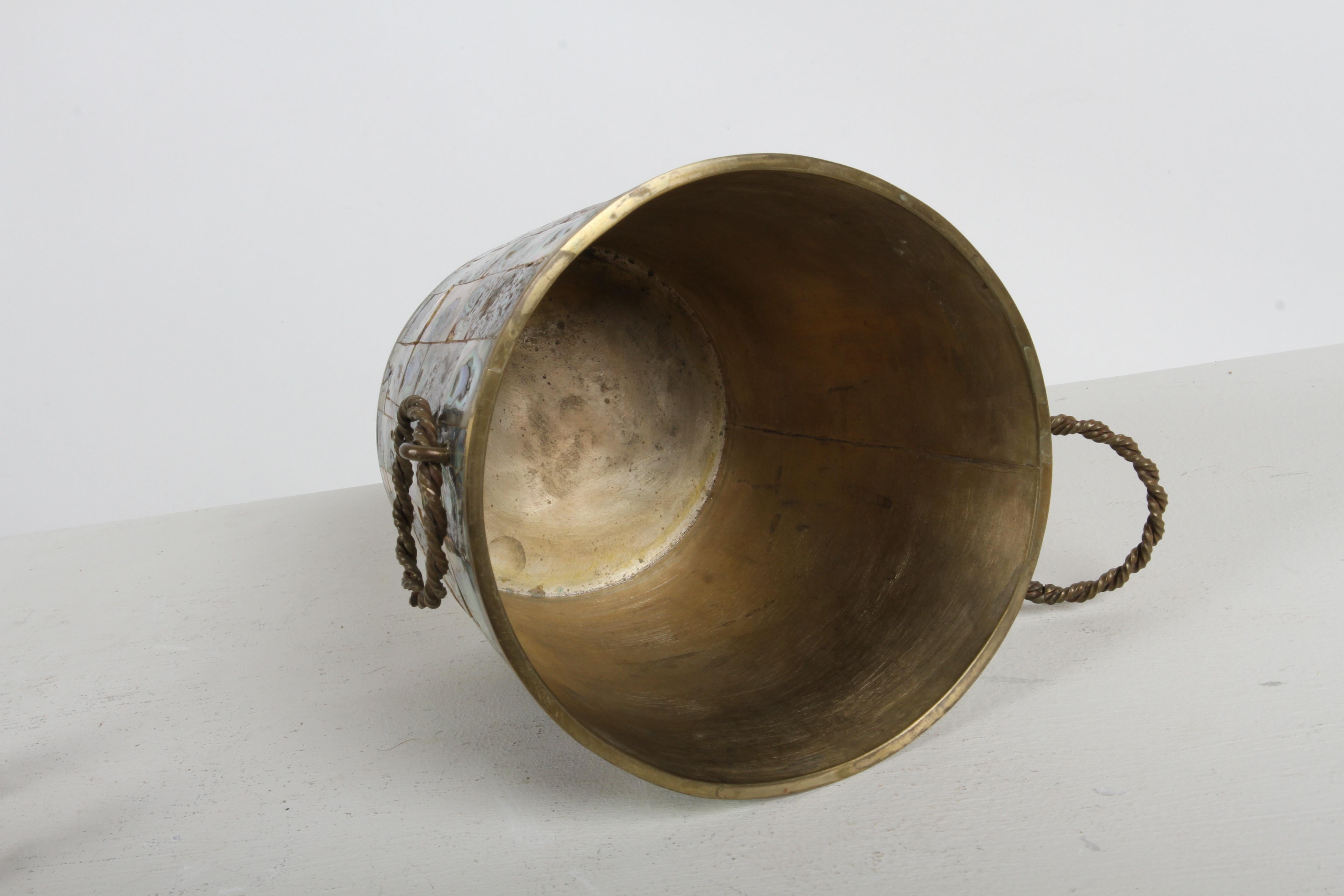 Vintage 1950s Taxco Mexico Los Castillo Abalone Shell & Brass Bar Service Set im Angebot 9