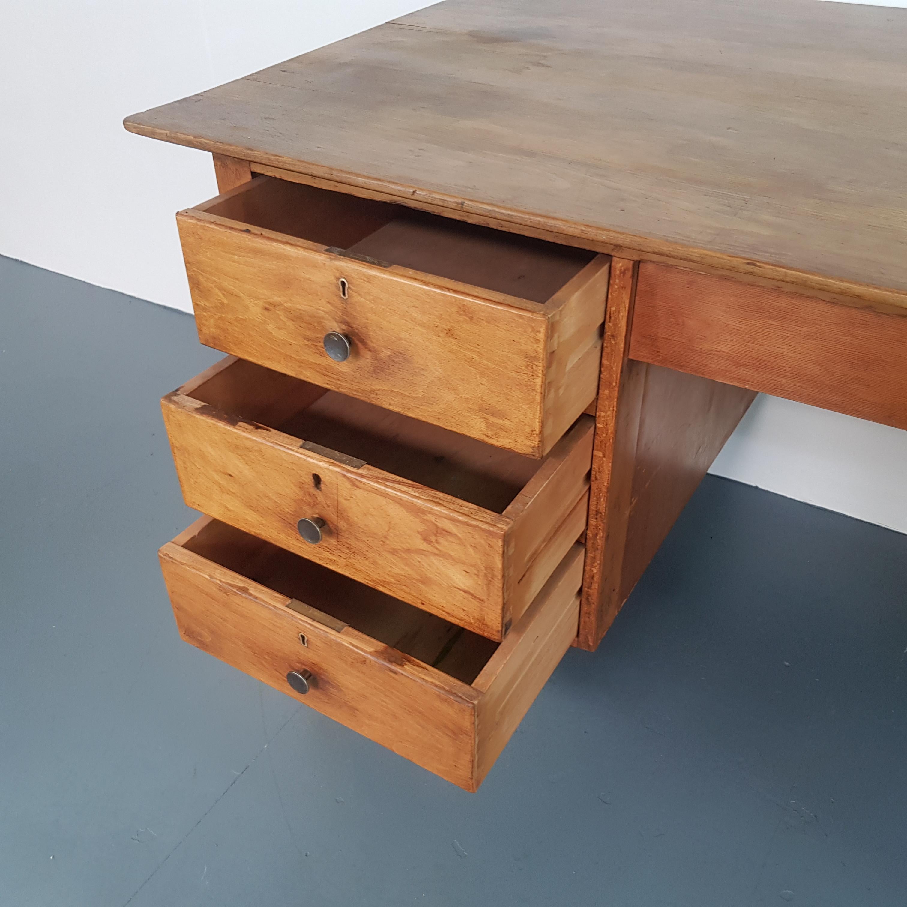 British Vintage 1950s Teacher's Desk For Sale