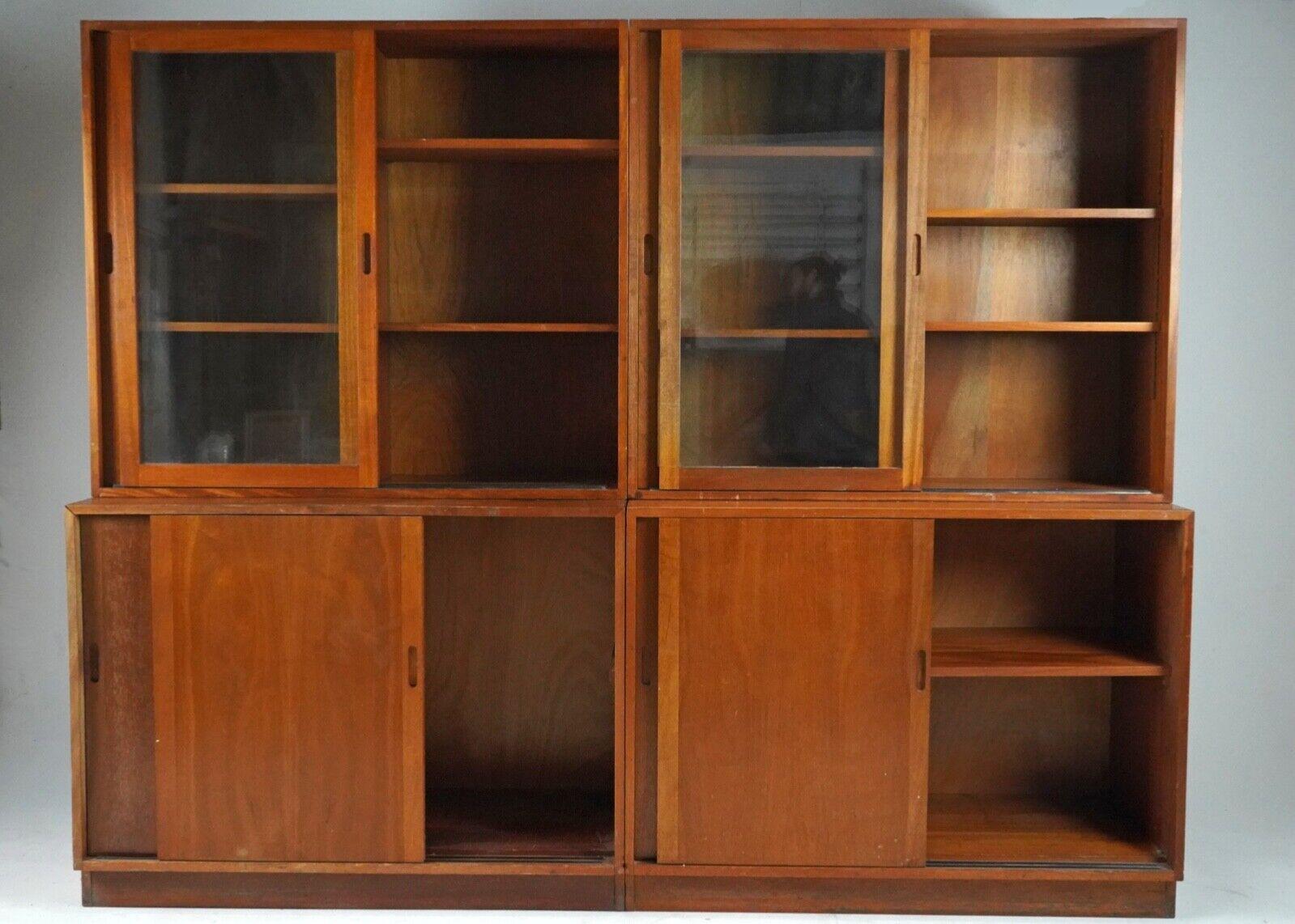 Vintage 1950's Teak Glazed Display Cabinet Kitchen Storage Unit -Linen Cupboard 9