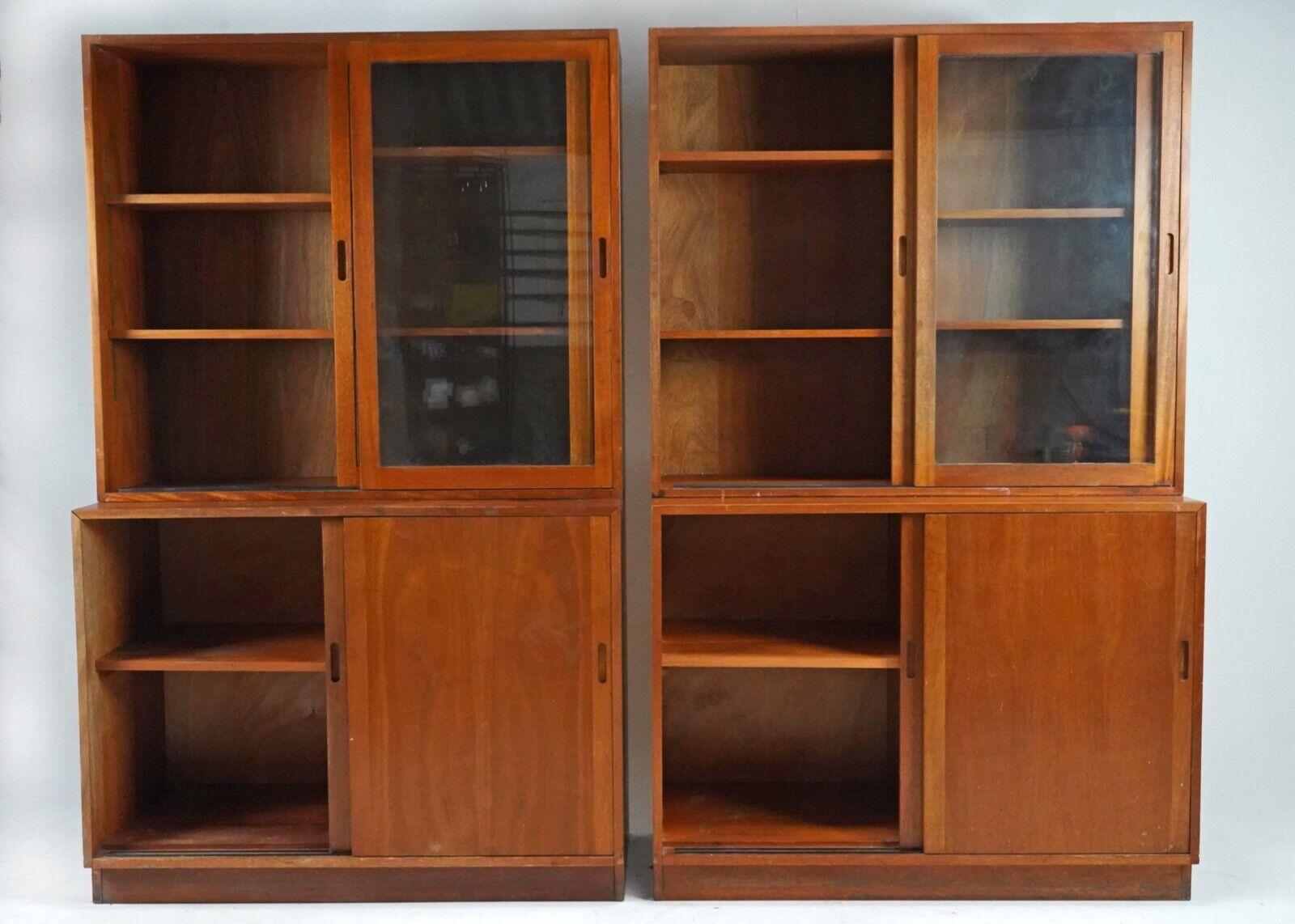 Vintage 1950's Teak Glazed Display Cabinet Kitchen Storage Unit -Linen Cupboard 3