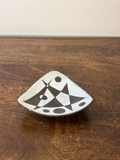 Plat Vintage 1950s Thomas Toft Mid-Century Studio Pottery, Danemark