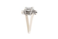 Vintage 1950s Three Stone 3(00 Carat Emerald Cut Diamond Ring
