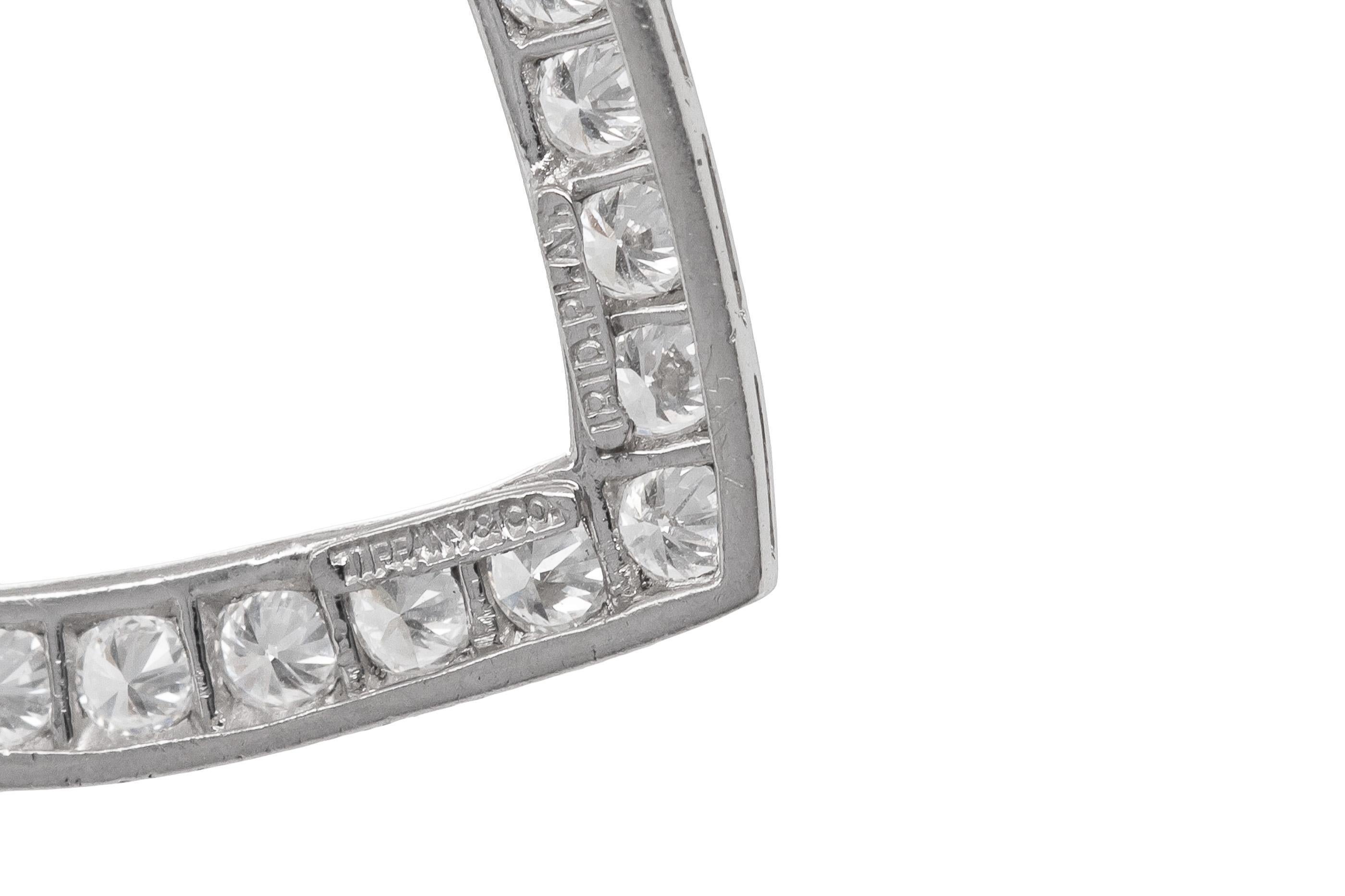 Vintage 1950s Tiffany & Co. 3.00 Carat Diamond Heart Pin Bon état - En vente à New York, NY