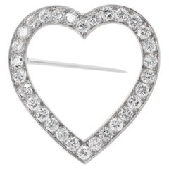 Vintage 1950s Tiffany & Co. 3.00 Carat Diamond Heart Pin