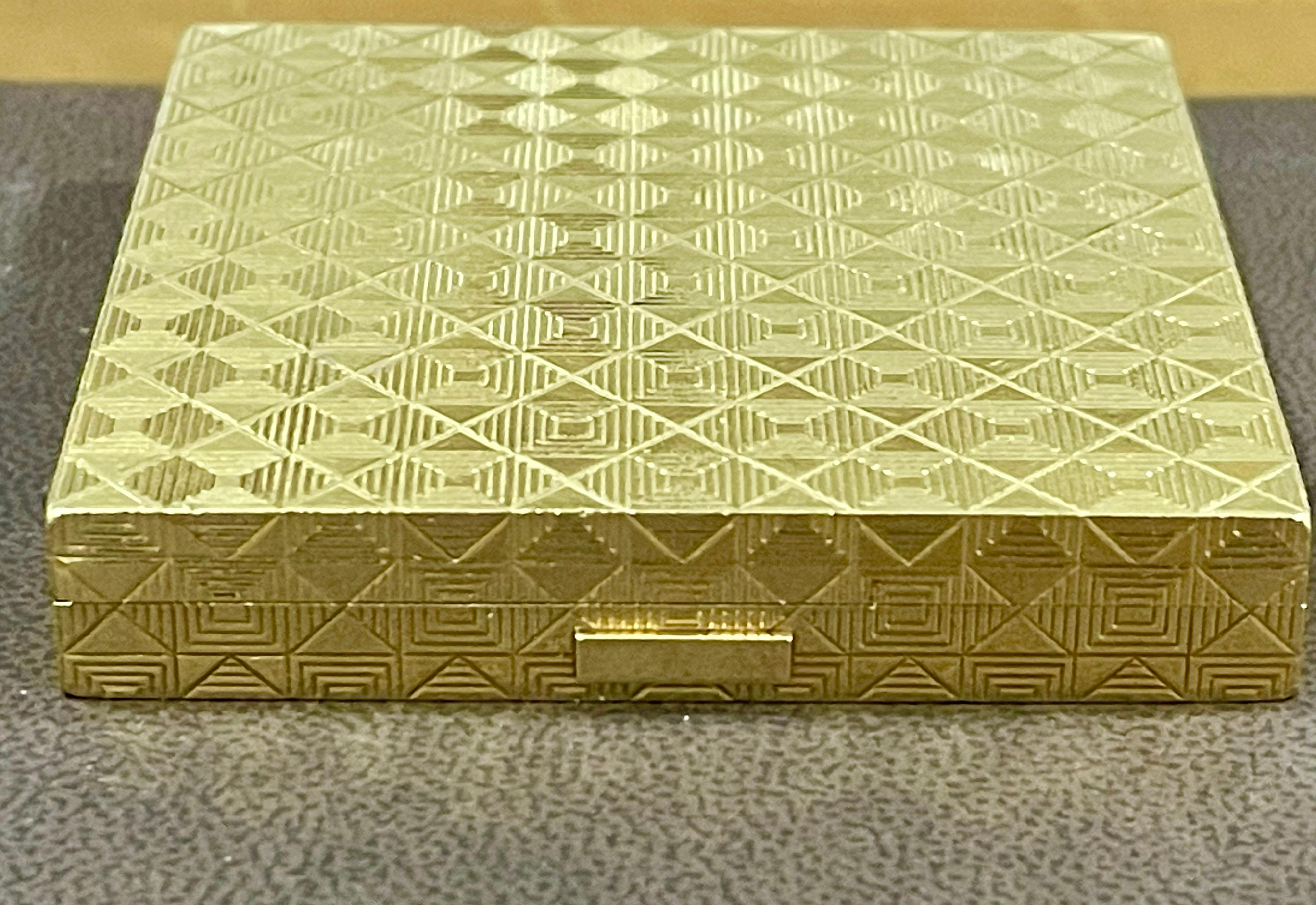 Jahrgang 1950 Tiffany & Co. Gold Puderdose 14 Karat Gelbgold 100 Gramm für Damen oder Herren
