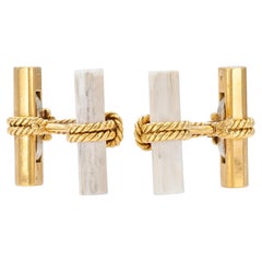 Vintage 1950s Tiffany & Co. Jean Schlumberger Gold and Bone Cufflinks