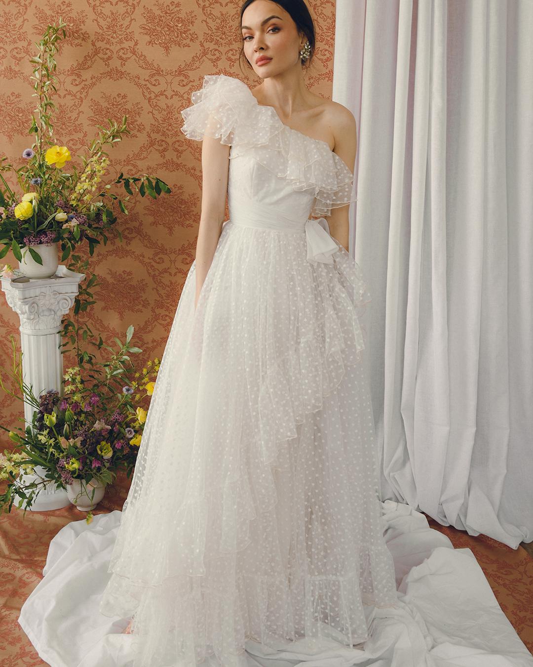 Vintage 1950s Tulle One-Shoulder Gown For Sale 3
