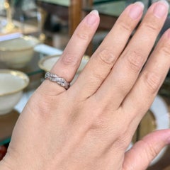 Vintage 1950's Twist Diamond Eternity Band Ring Platinum Size 4.5